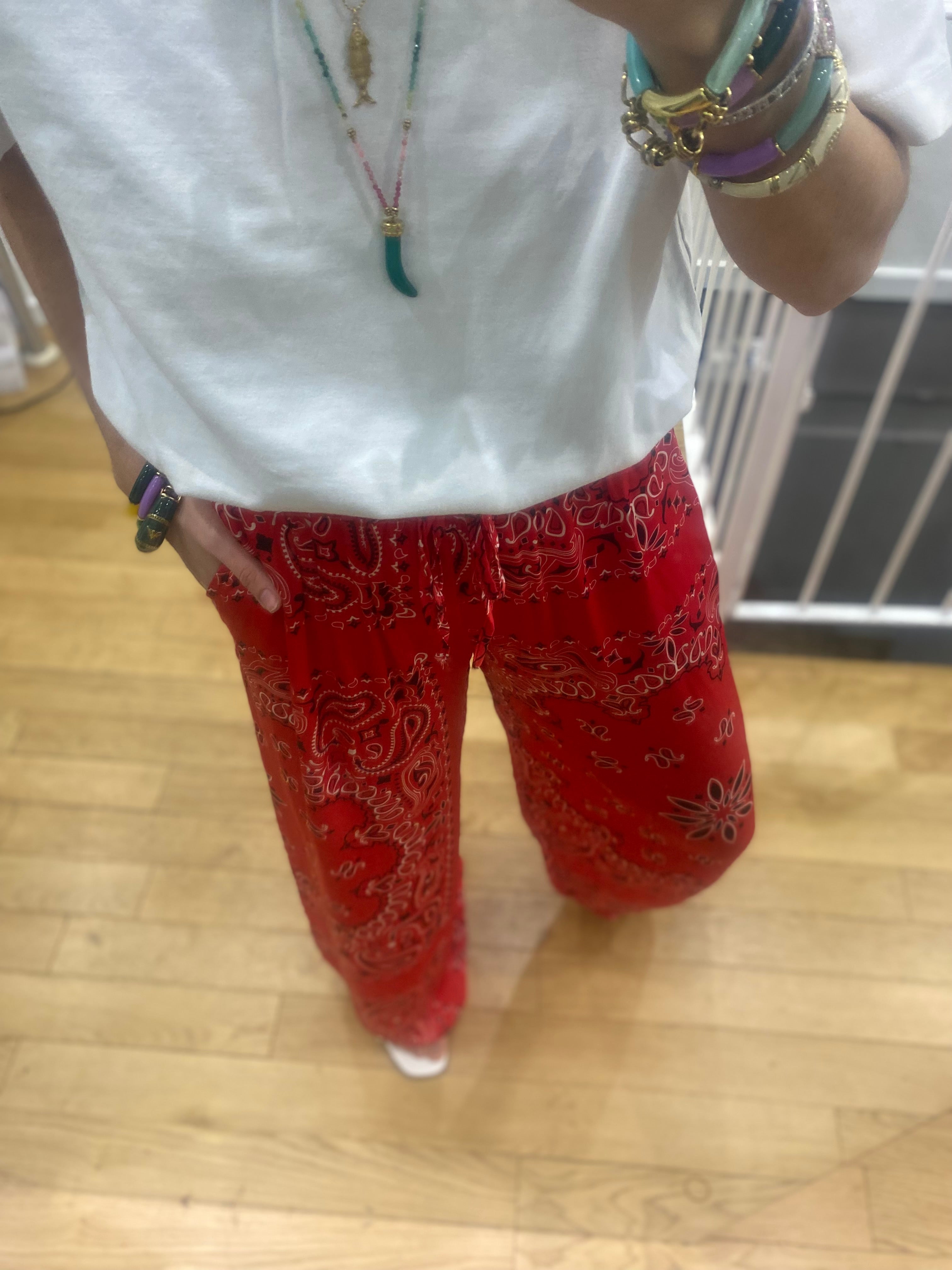 Pantalon « bandana » rouge