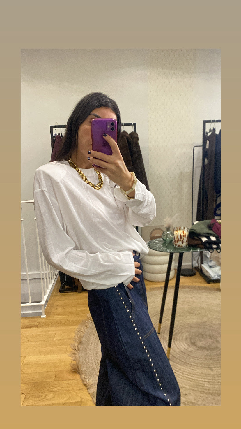 T-shirt épaulette blanc