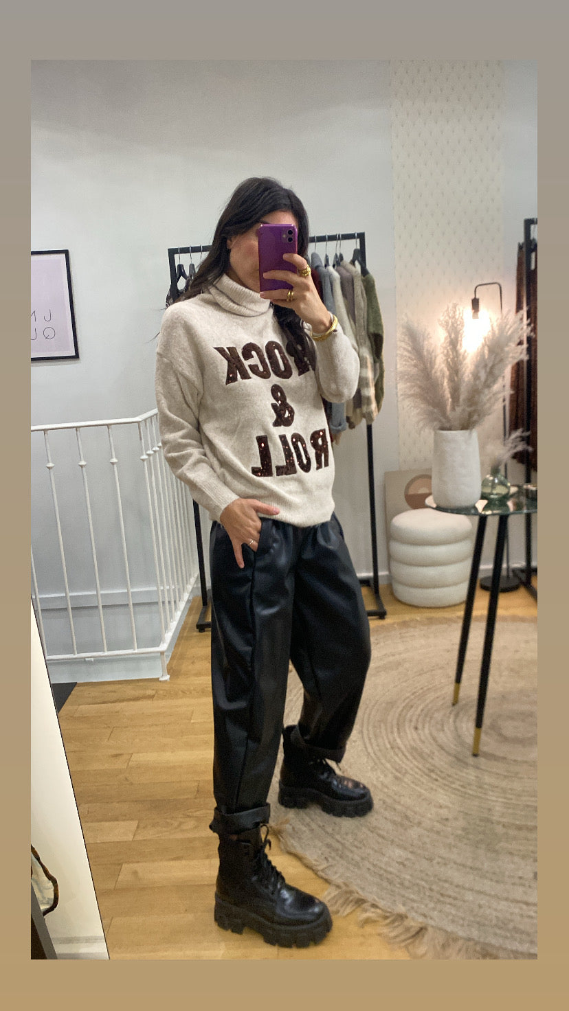 Pull rock and roll beige