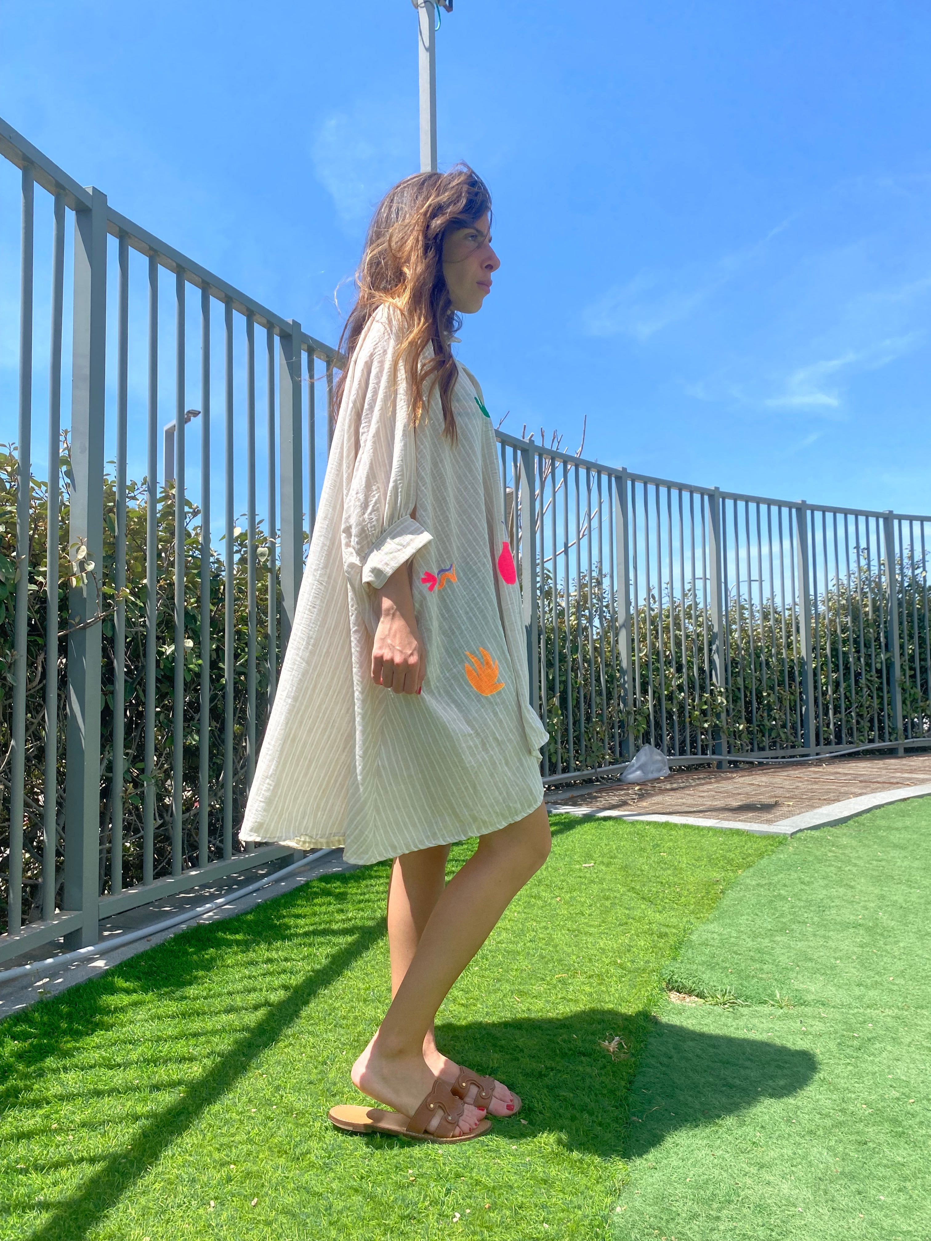 Robe Chemise robe « Jill » rayé écru