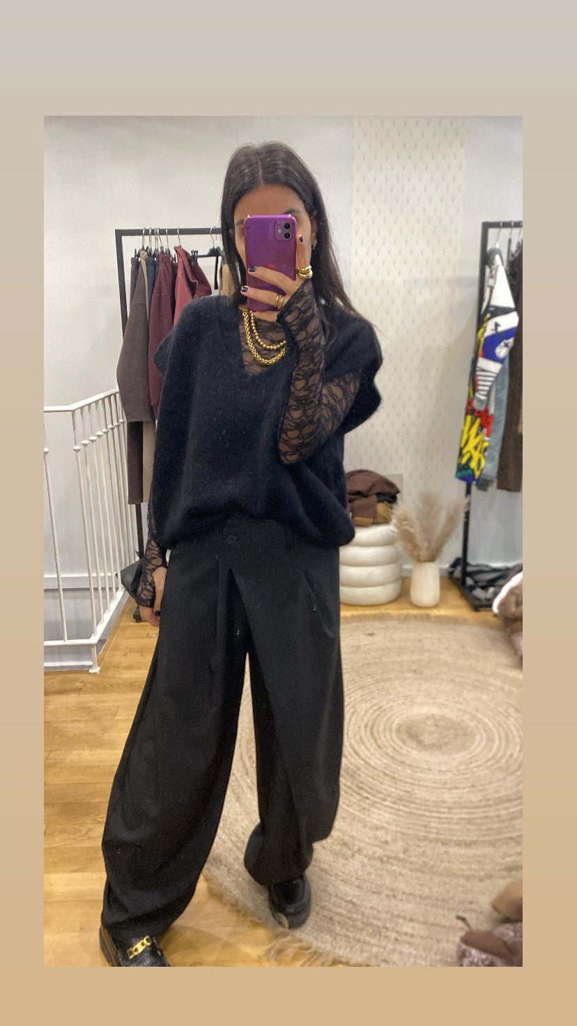 Pantalon portefeuille noir