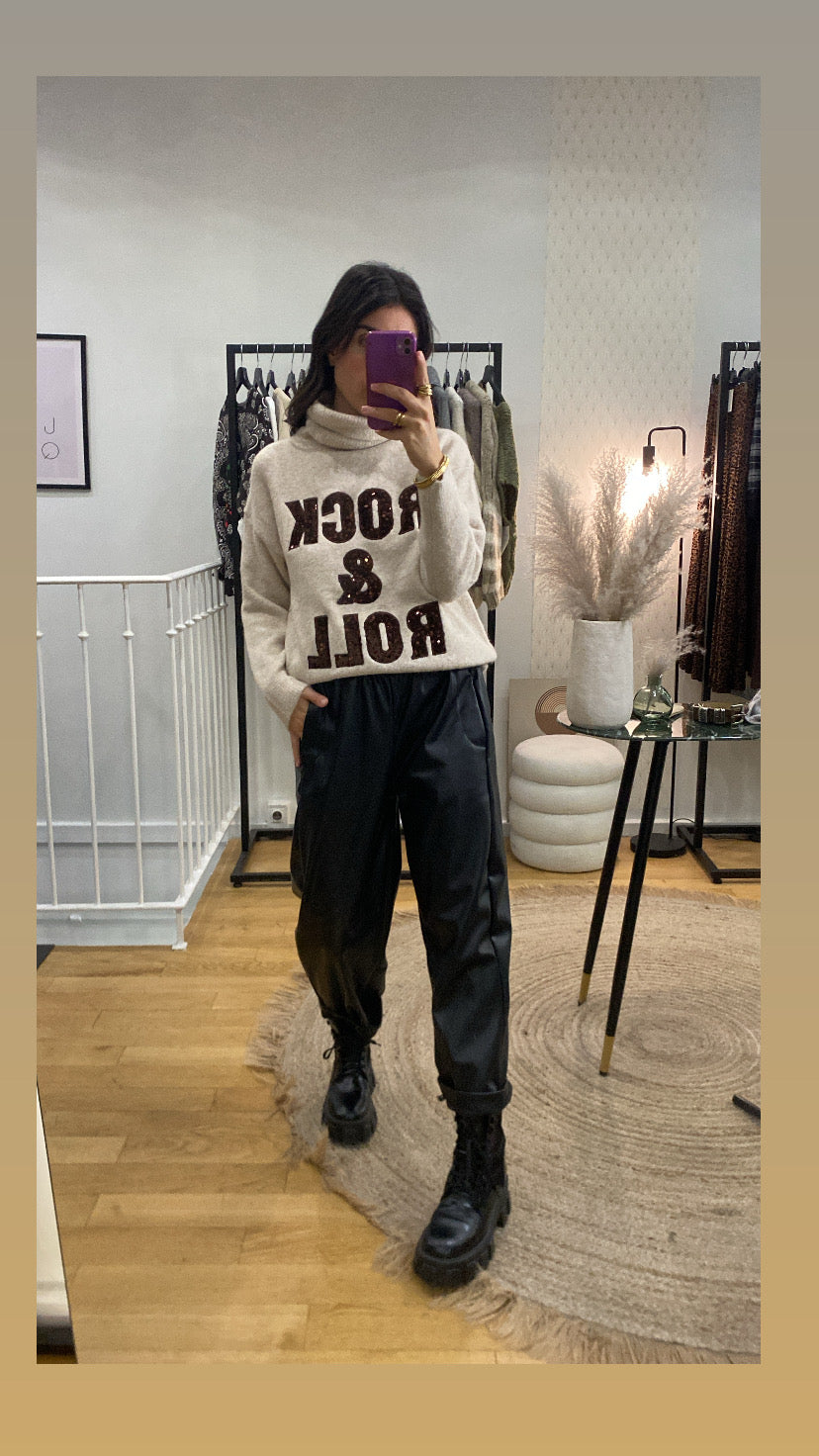 Pull rock and roll beige