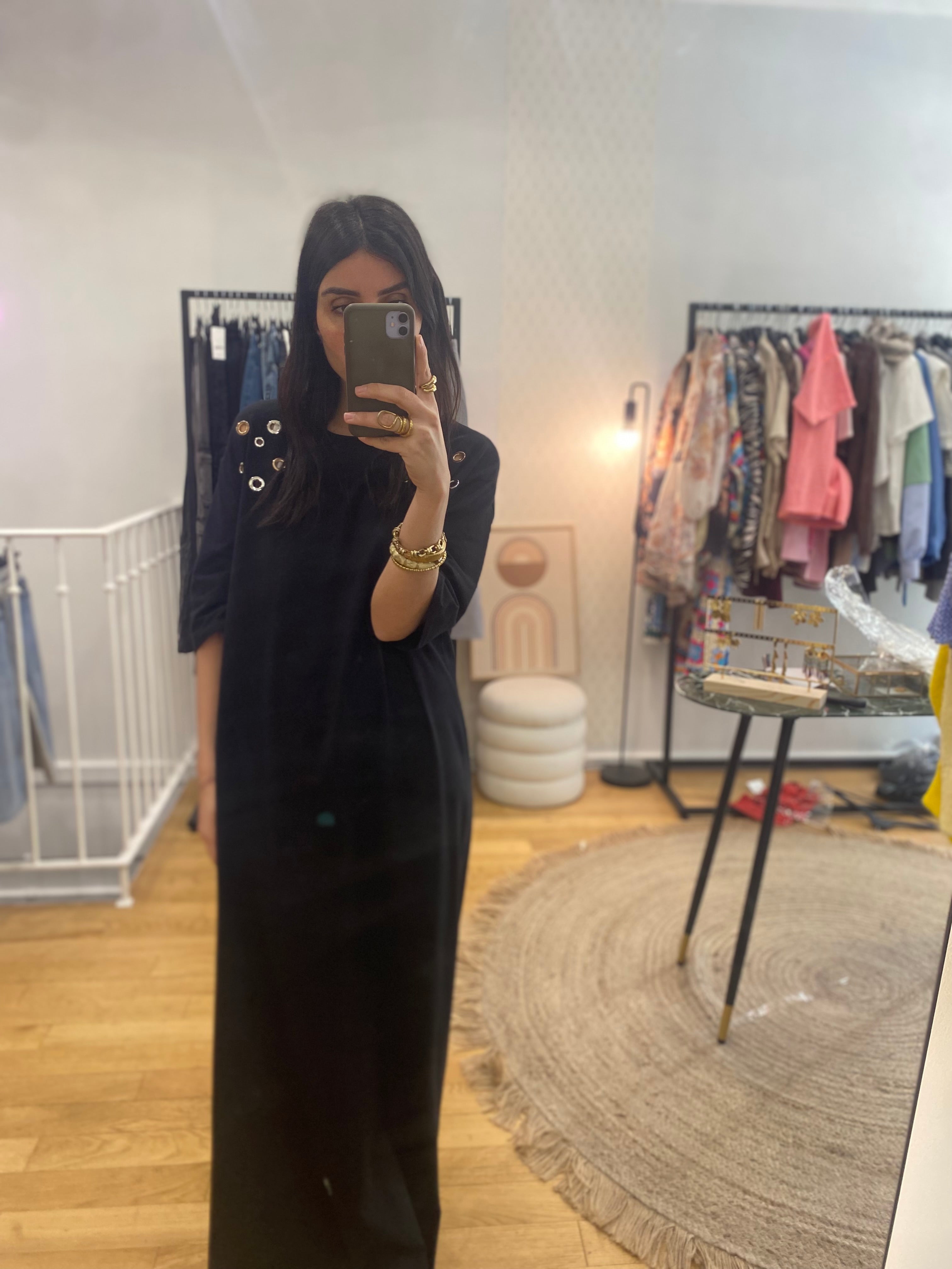 Robe œillet « Ary » noir