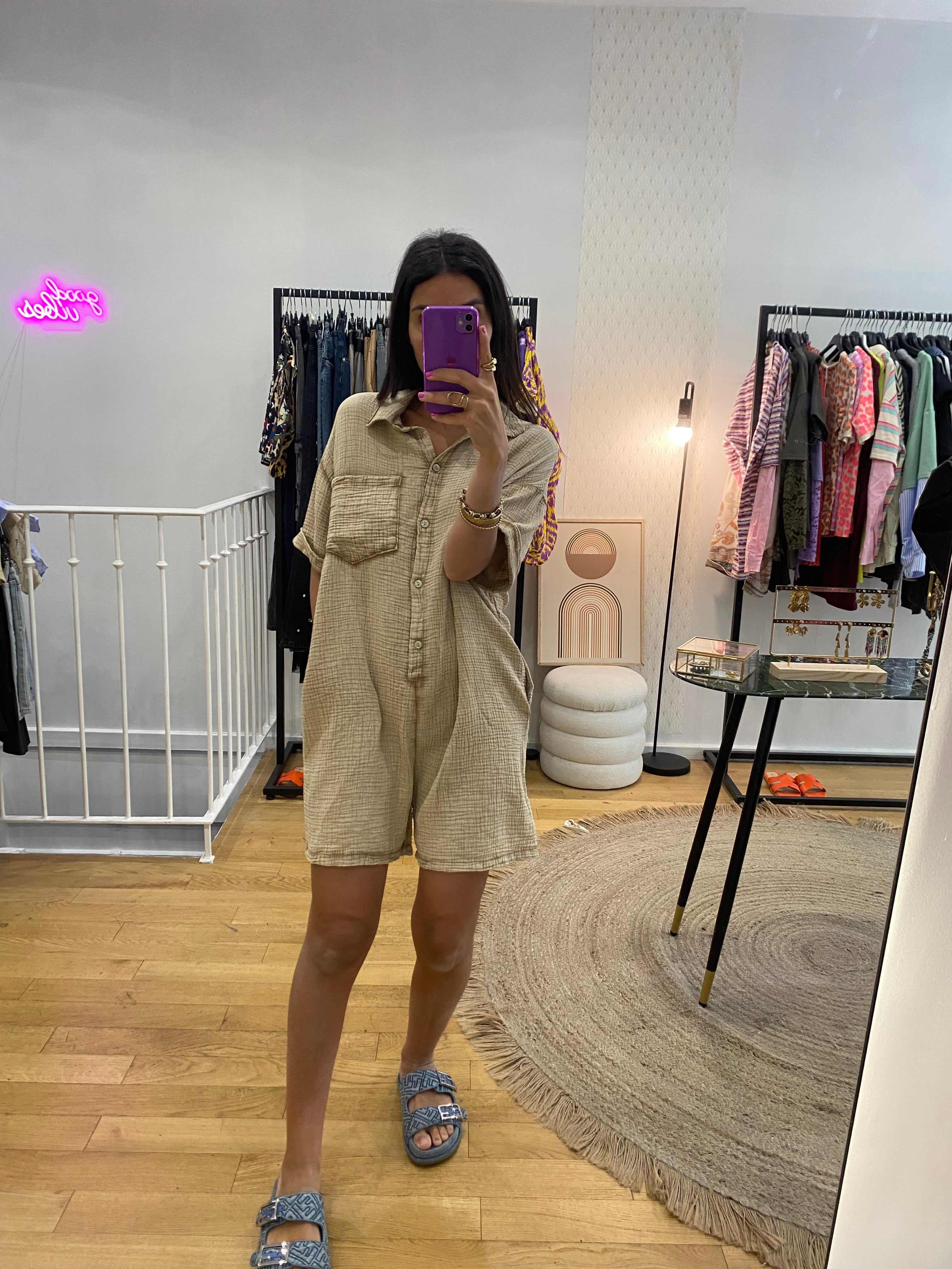 Combi short « Bella » camel
