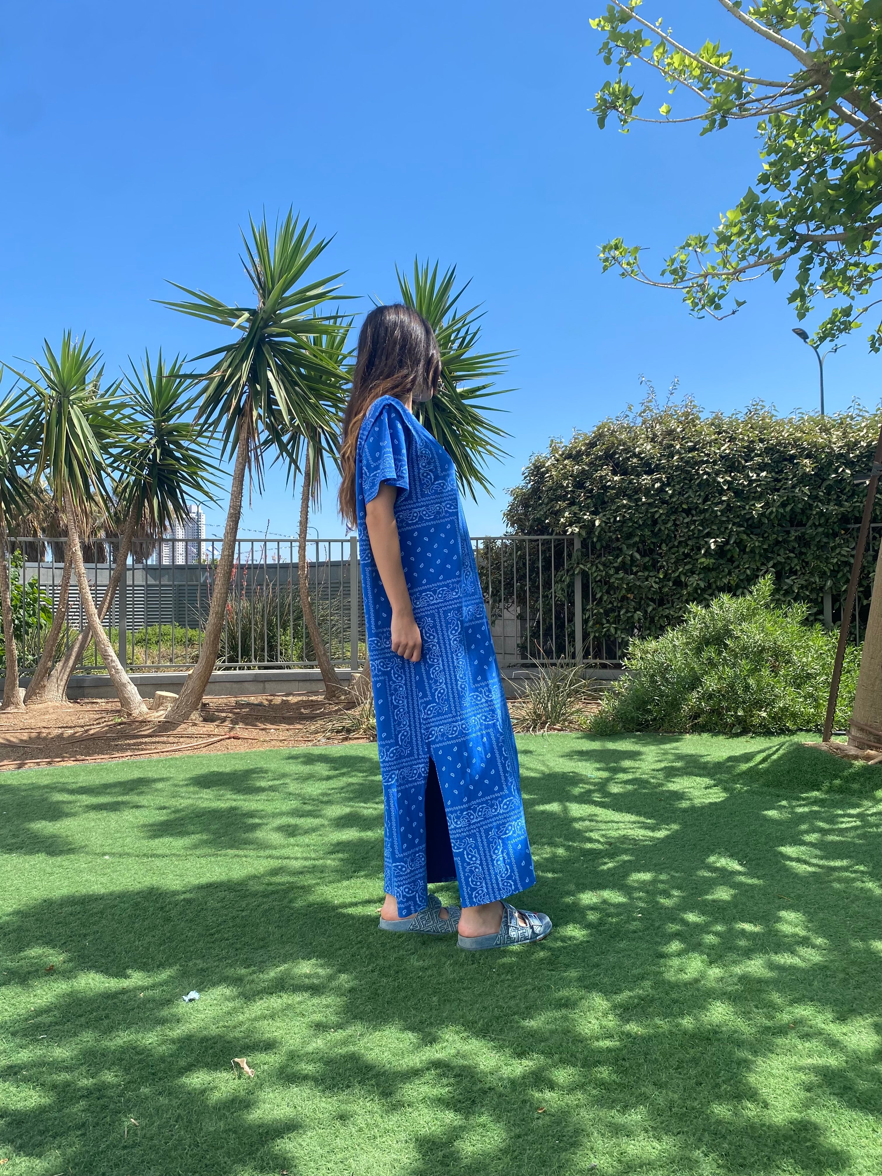 Robe « Scarlett » bandana bleu