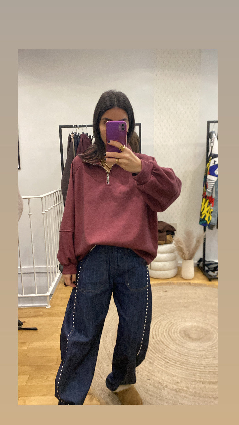 Pull « camionneur » bordeaux