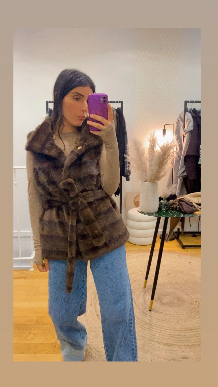 Veste / gilet «  Erine » marron