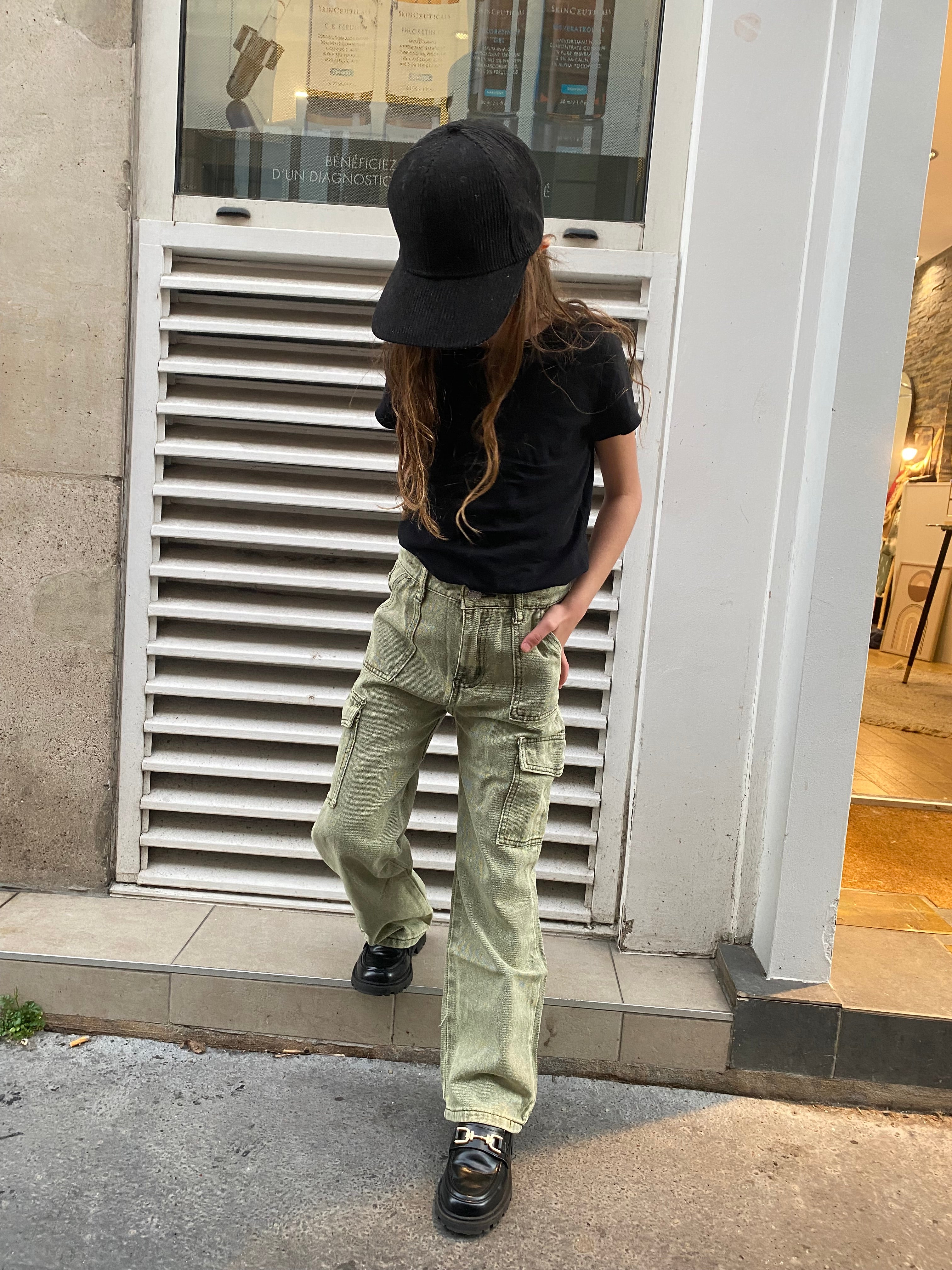 jeans cargo « Mila » kaki