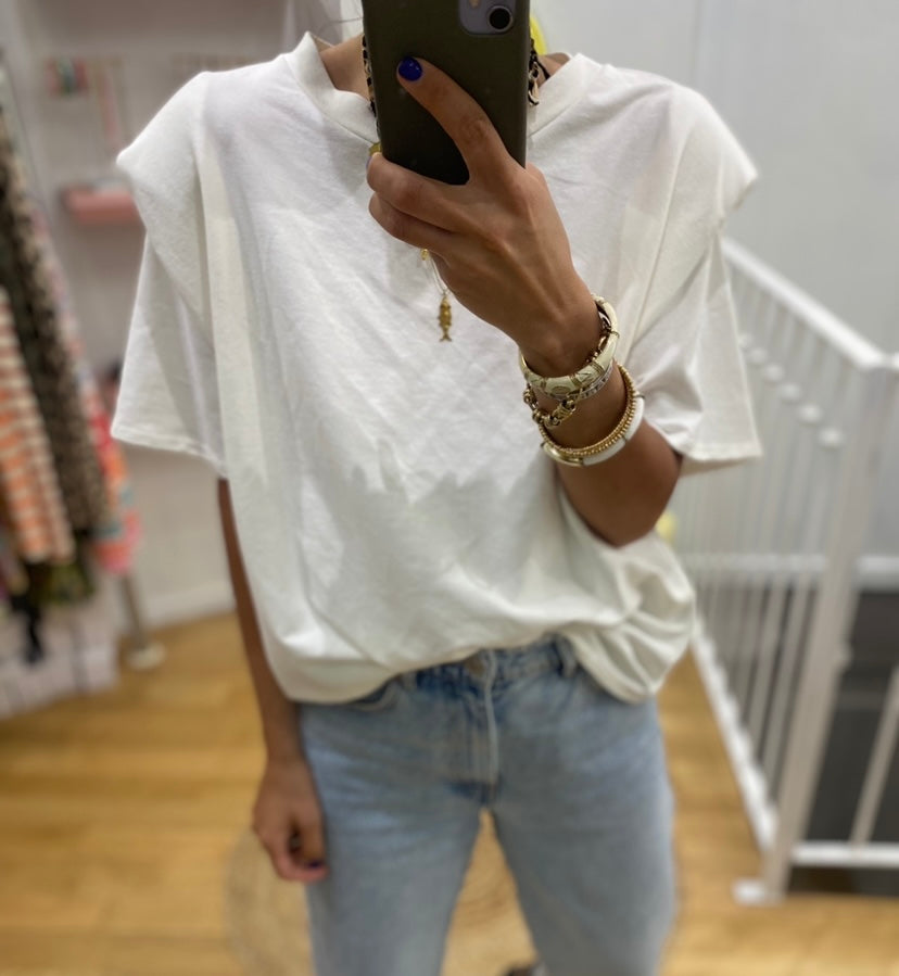 T-shirt épaulette blanc
