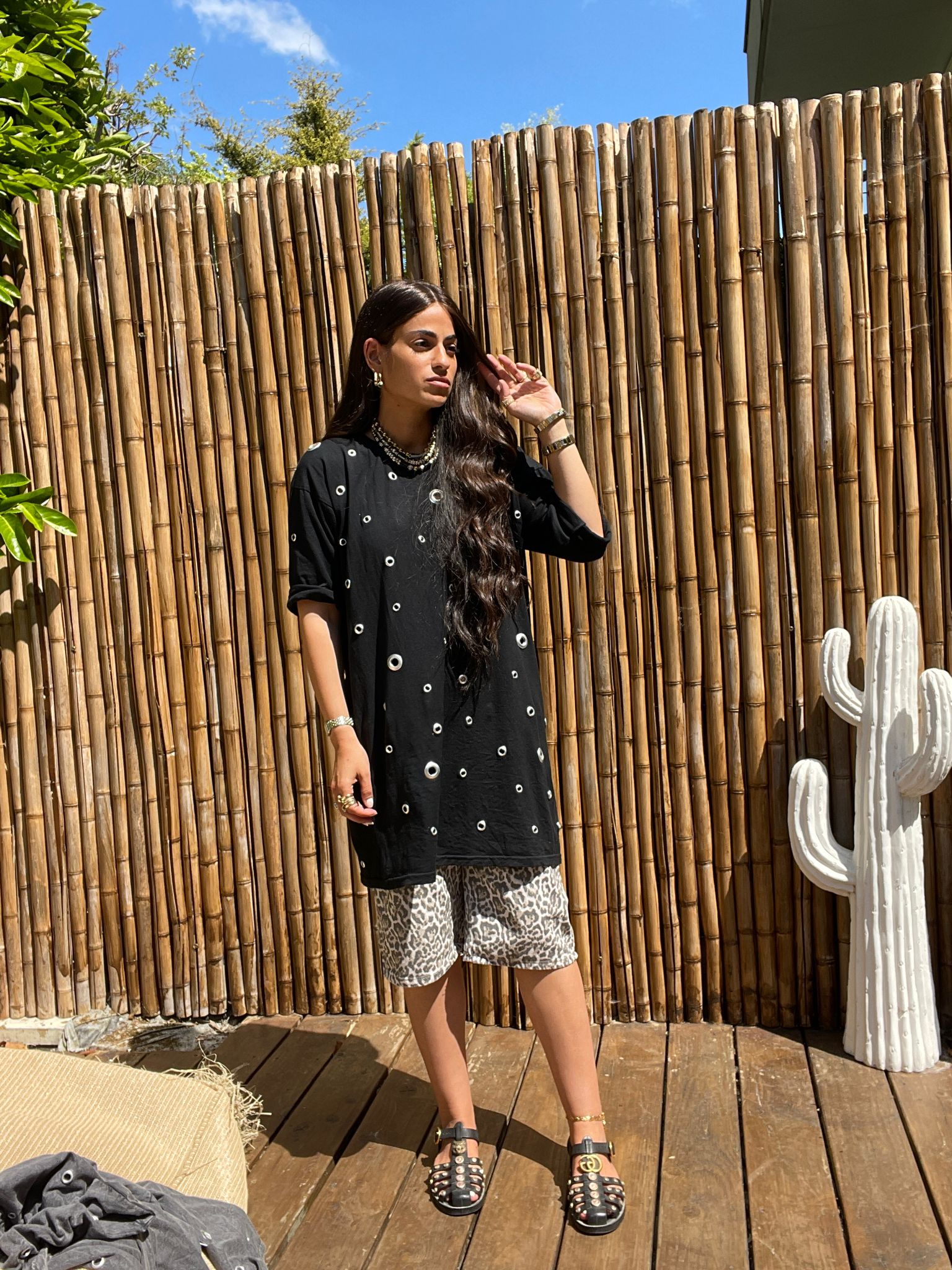Robe T-shirt « joey » oeillet noir