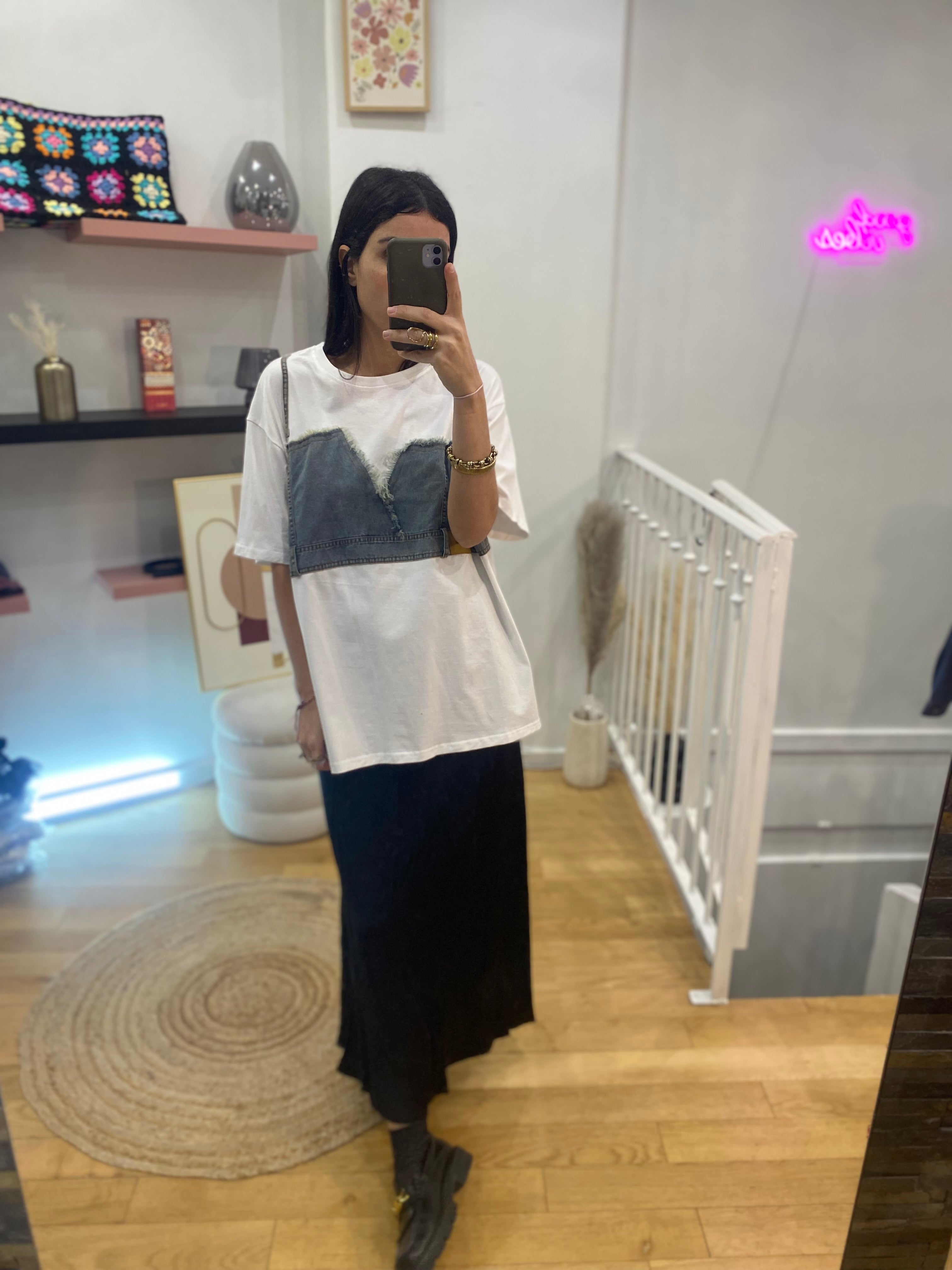 T-shirt bi matière « Lilou »