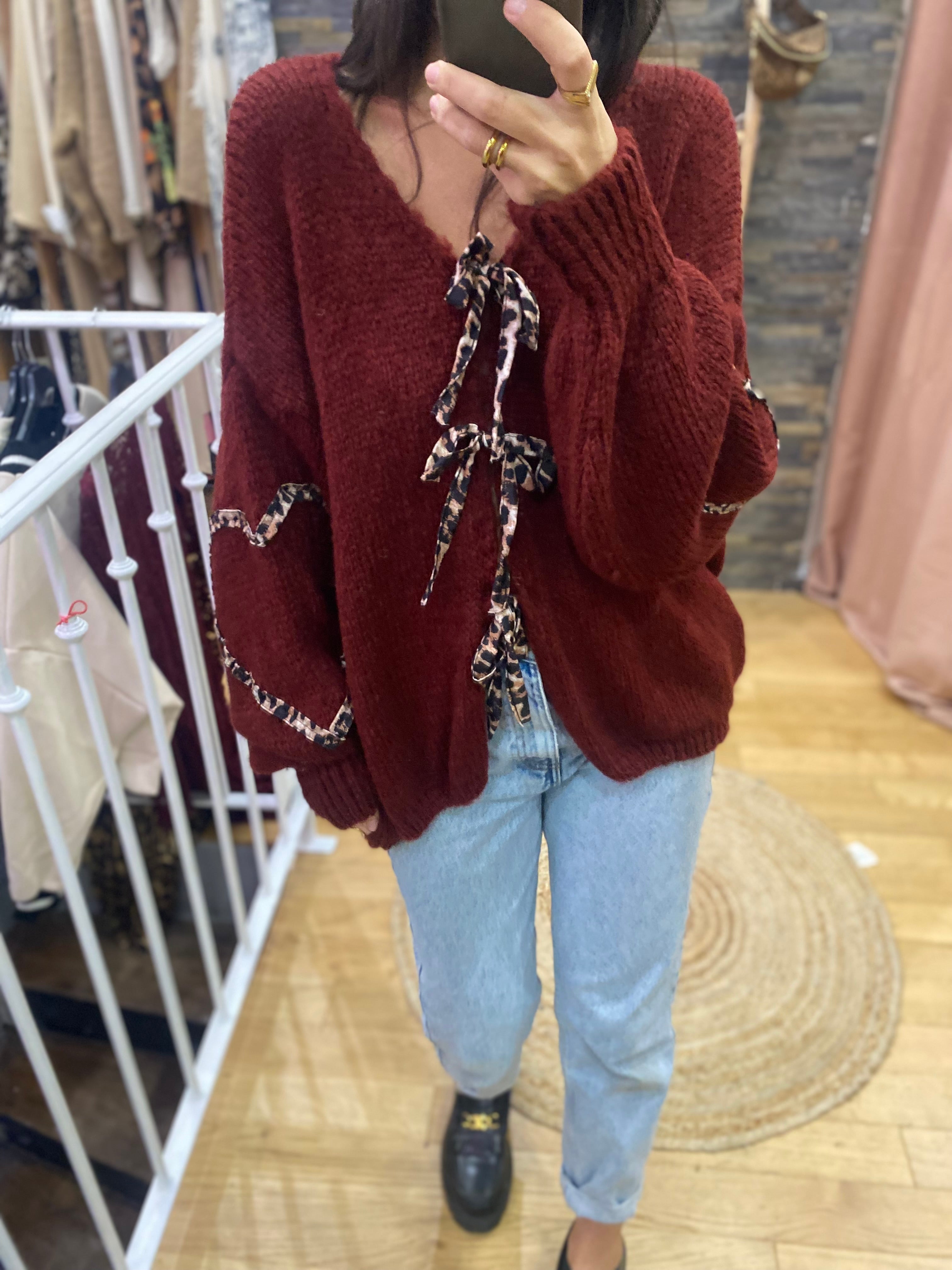 Gilet « diane » bordeaux