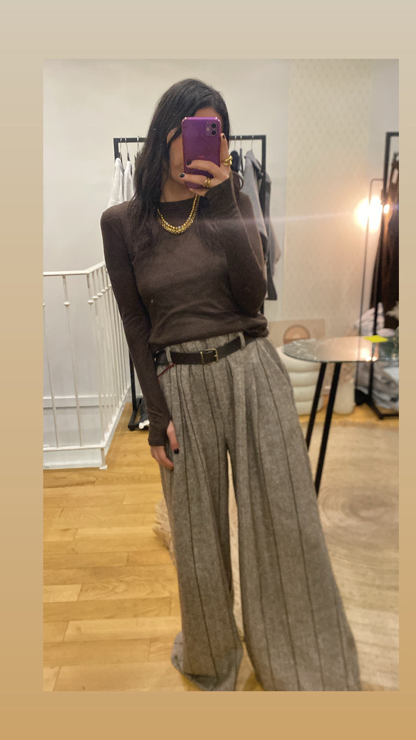 Pantalon « Line » marron