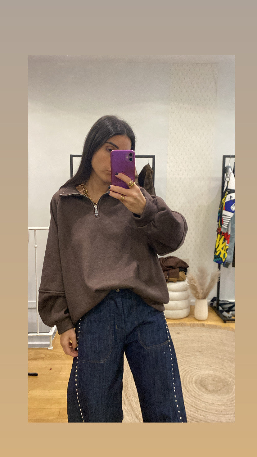 Pull « camionneur » taupe