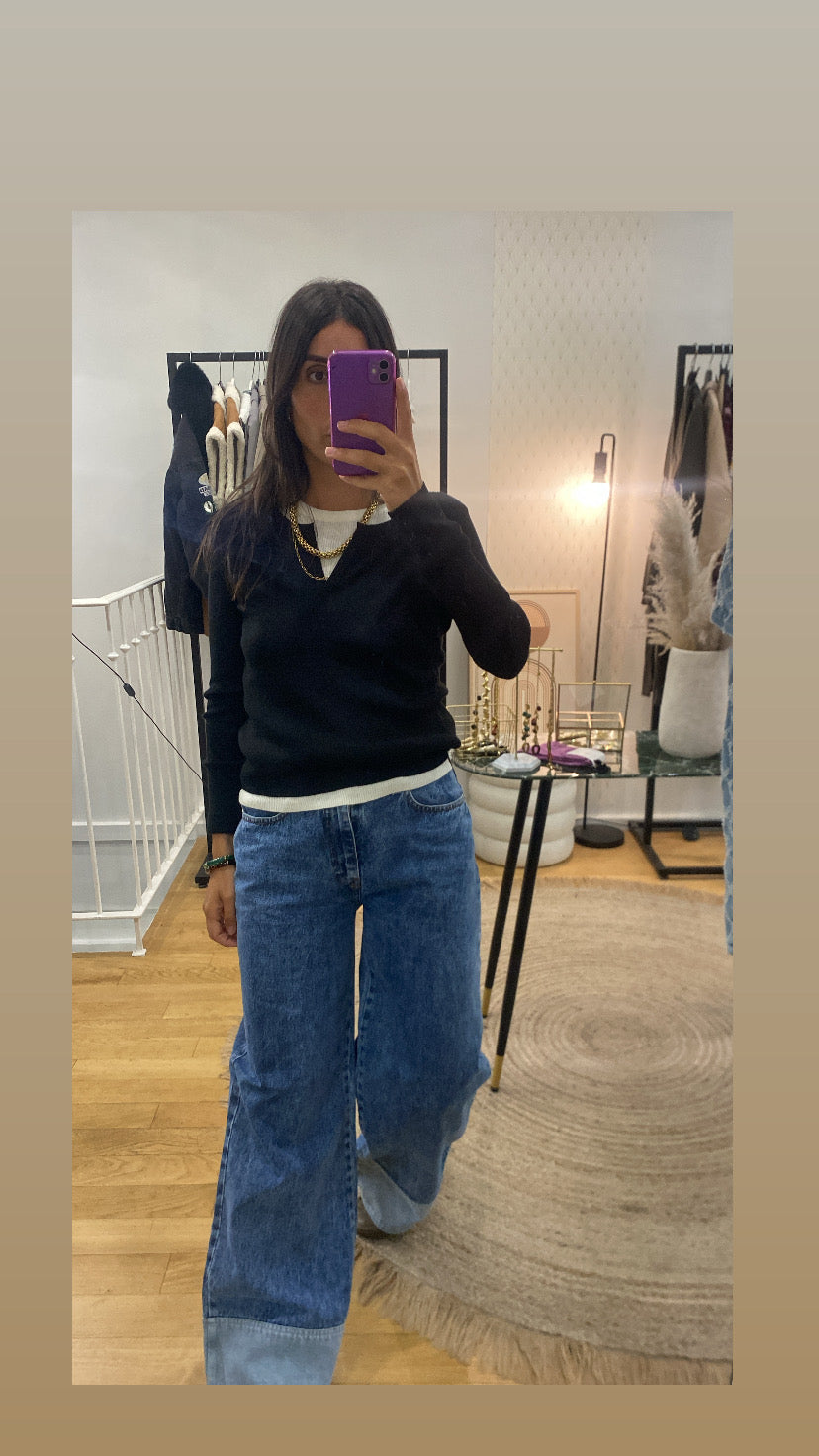 Top doublé « Jill » noir