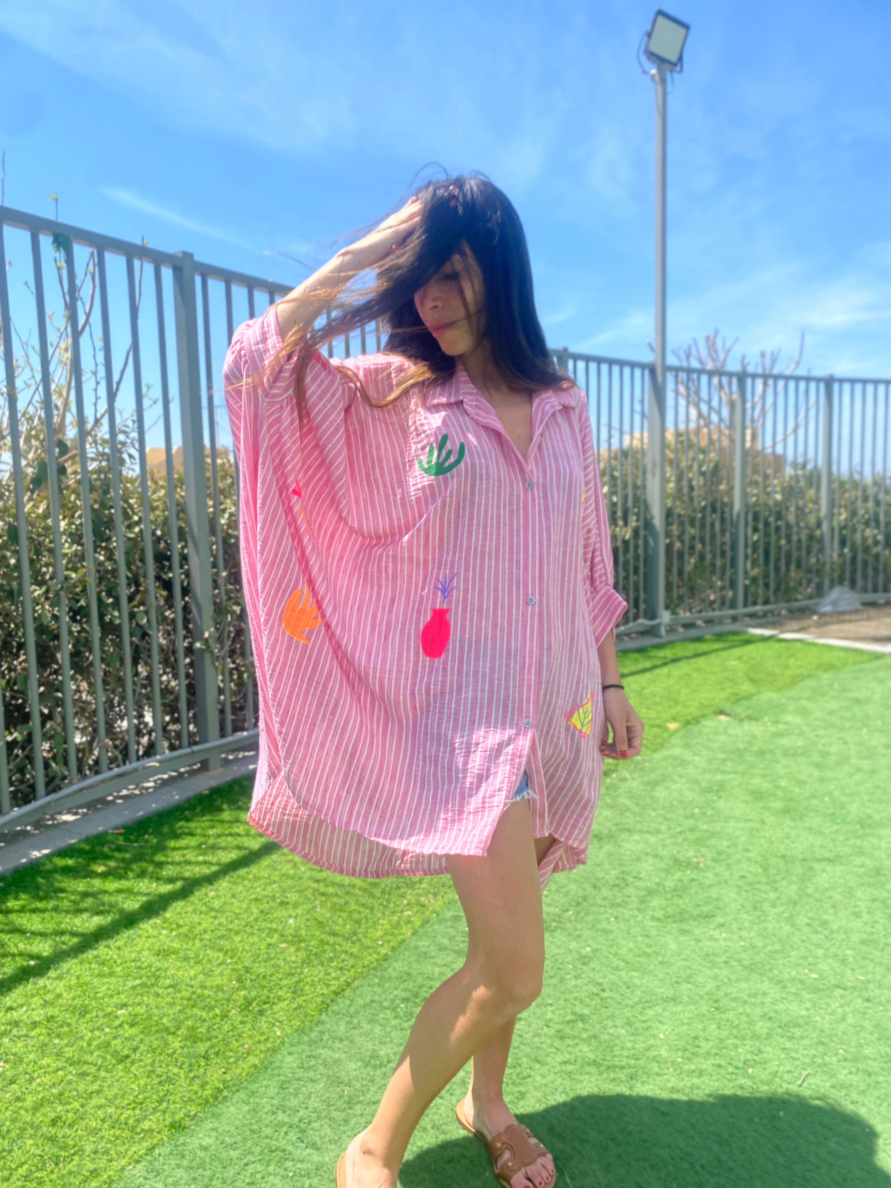 Chemise « Jill » rayé rose