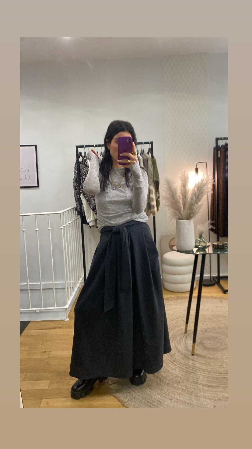 Jupe chemise « Joyce » gris foncé