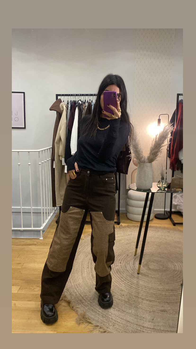 Top mitaine « Carole » noir