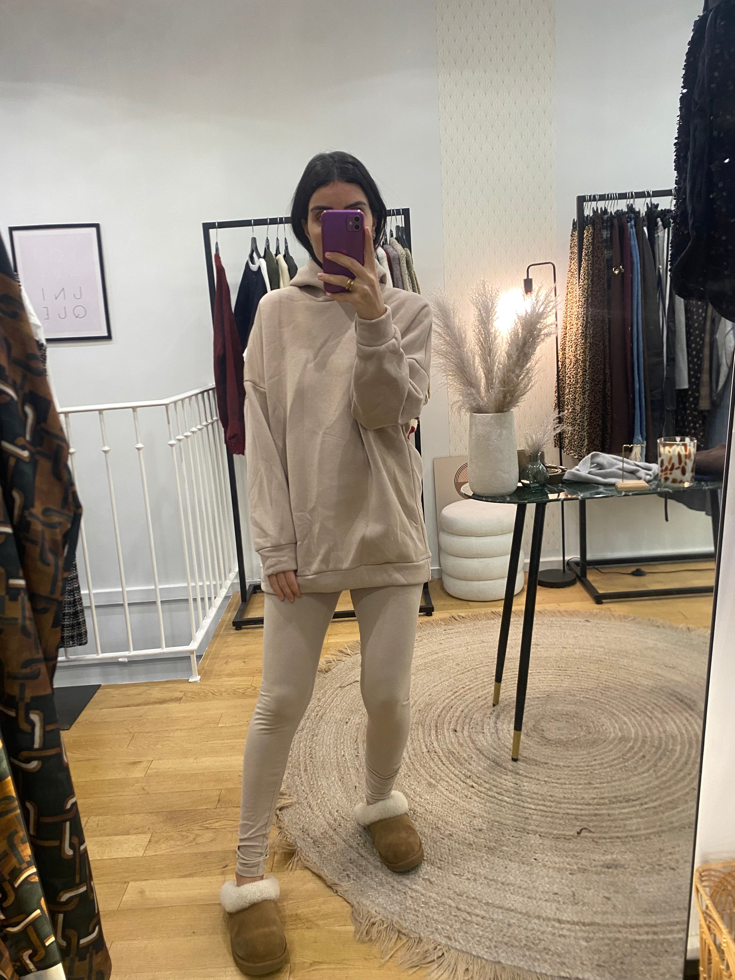 Ensemble legging « Cindy » beige