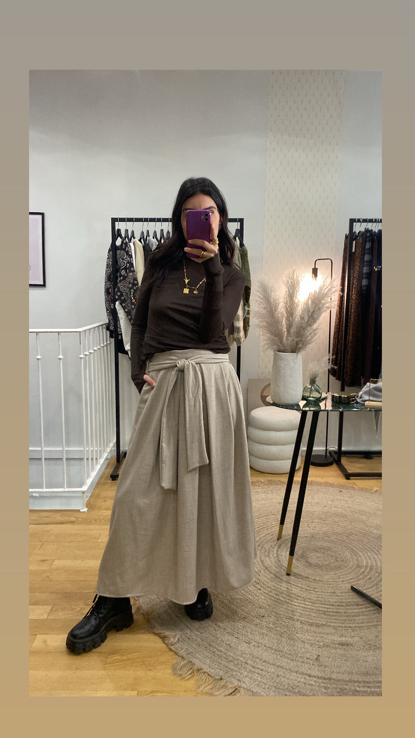 Jupe chemise « joyce » beige