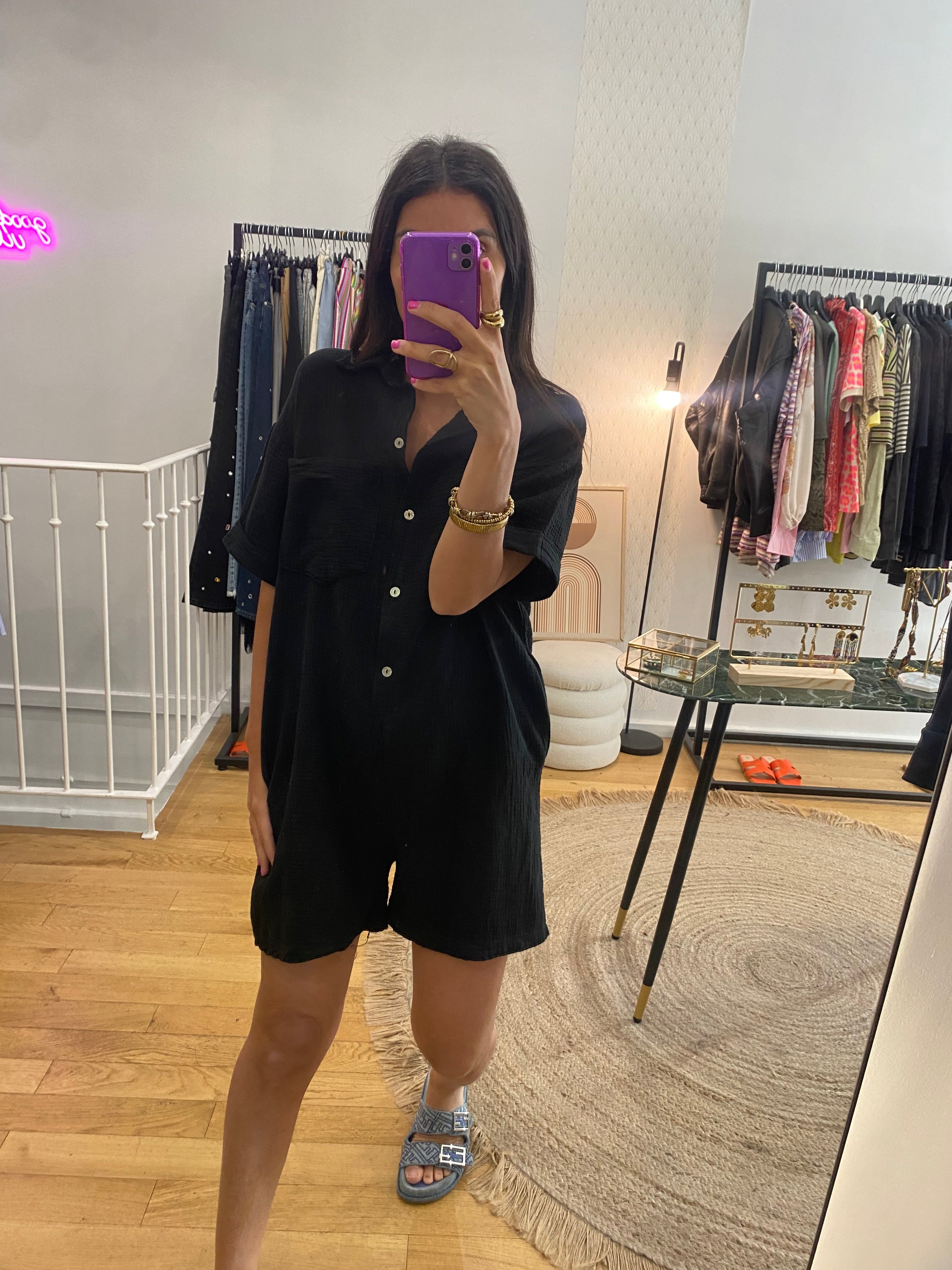 Combi short « Bella » noir