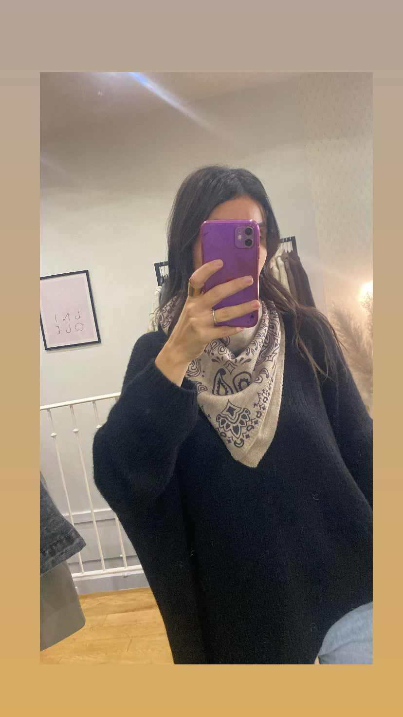 Foulard bandana beige