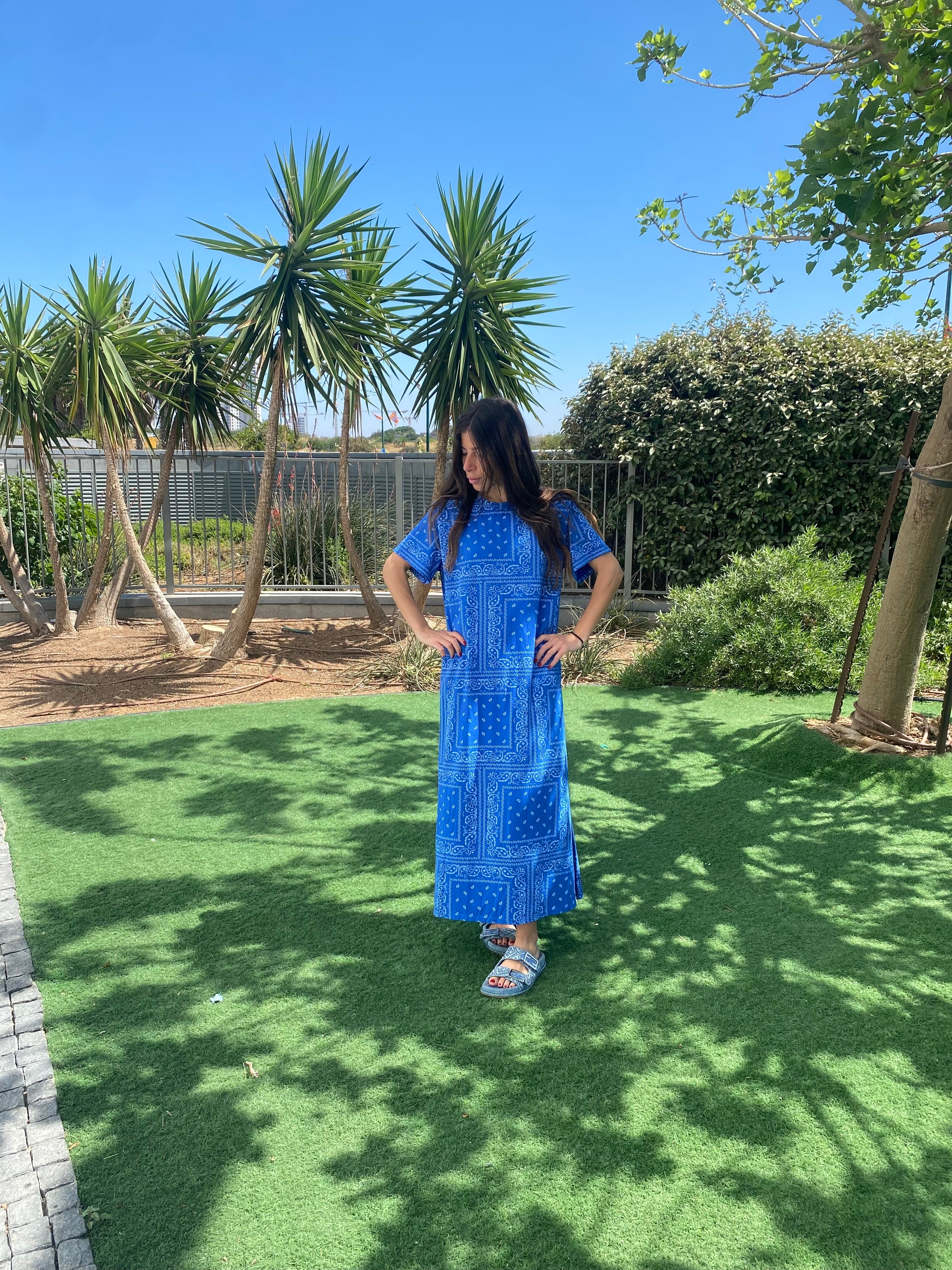 Robe « Scarlett » bandana bleu