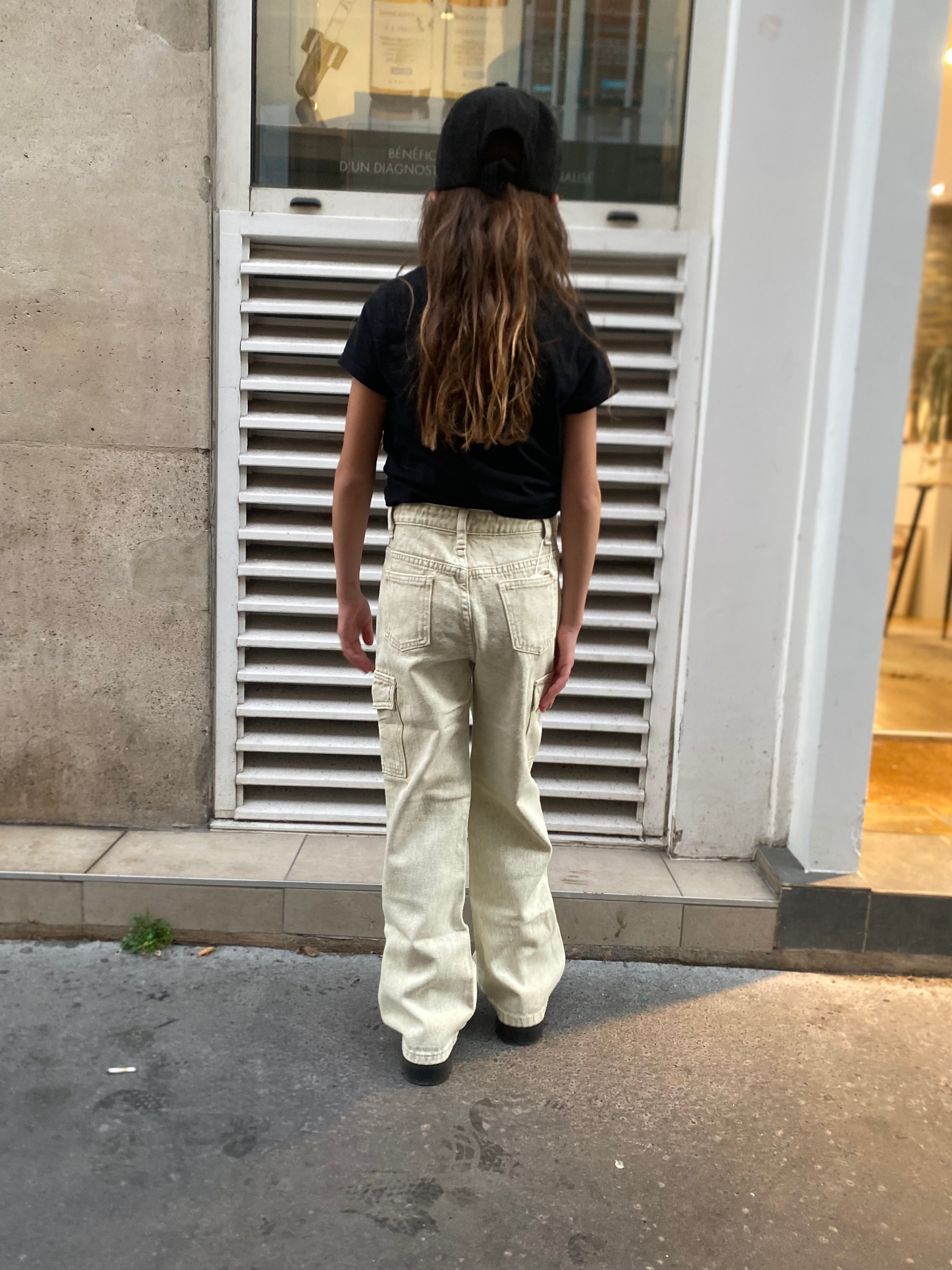 Jeans cargo « Mila » beige