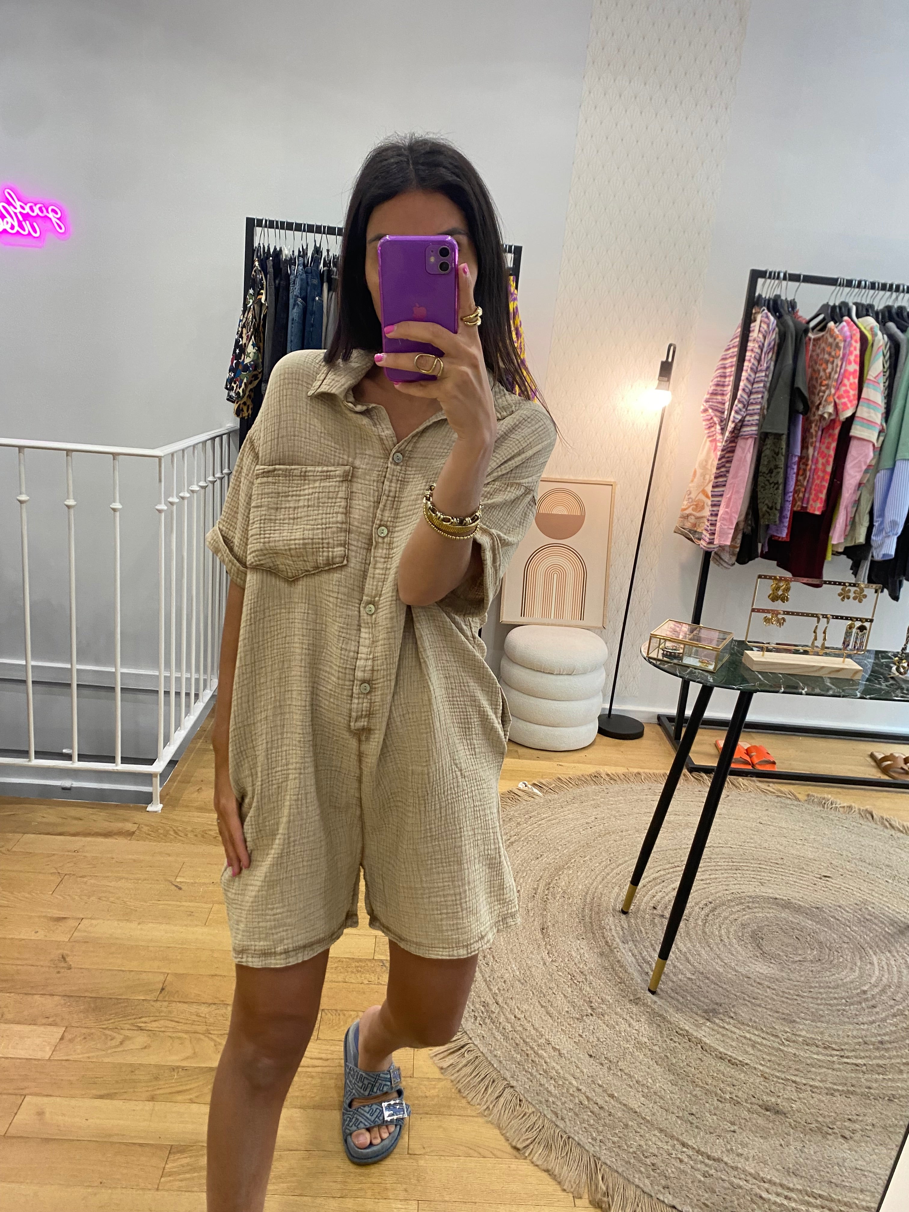 Combi short « Bella » camel