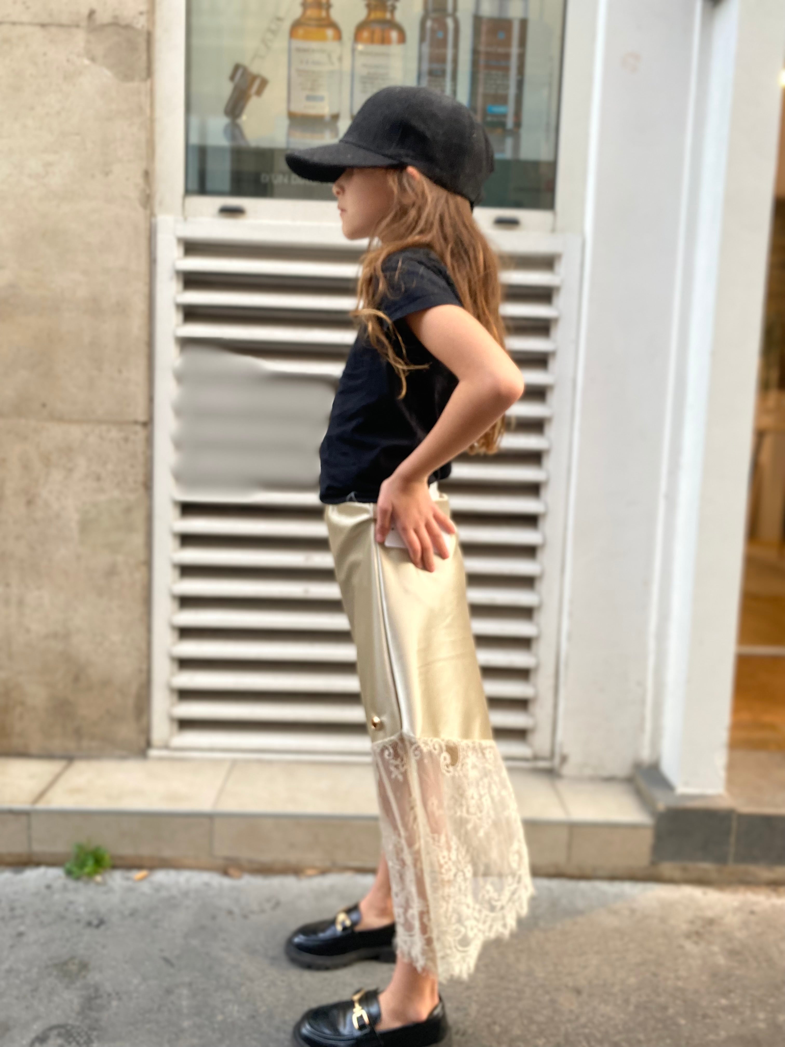 Jupe à œillet « Lola » beige