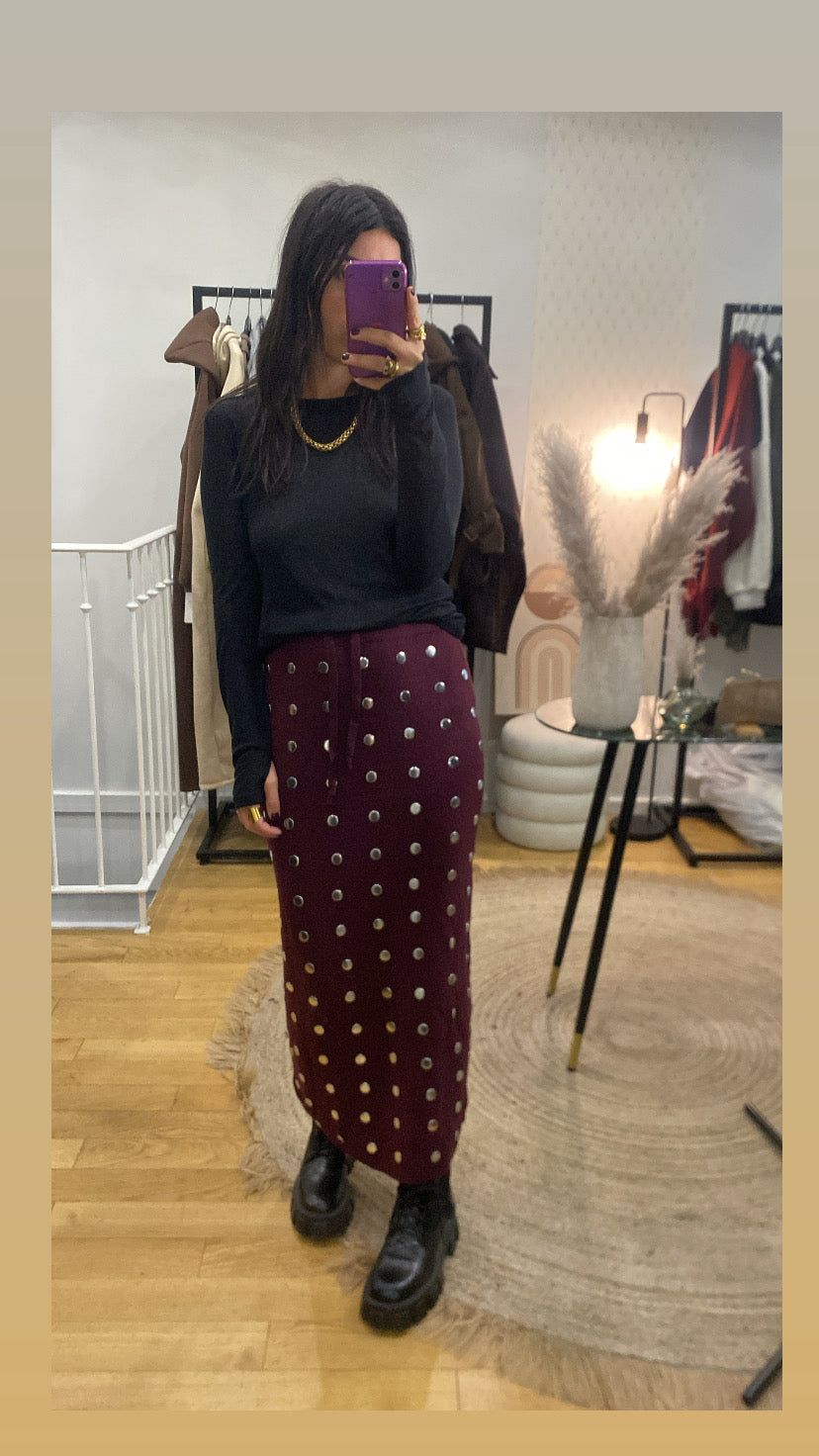 Jupe « Julie » bordeaux