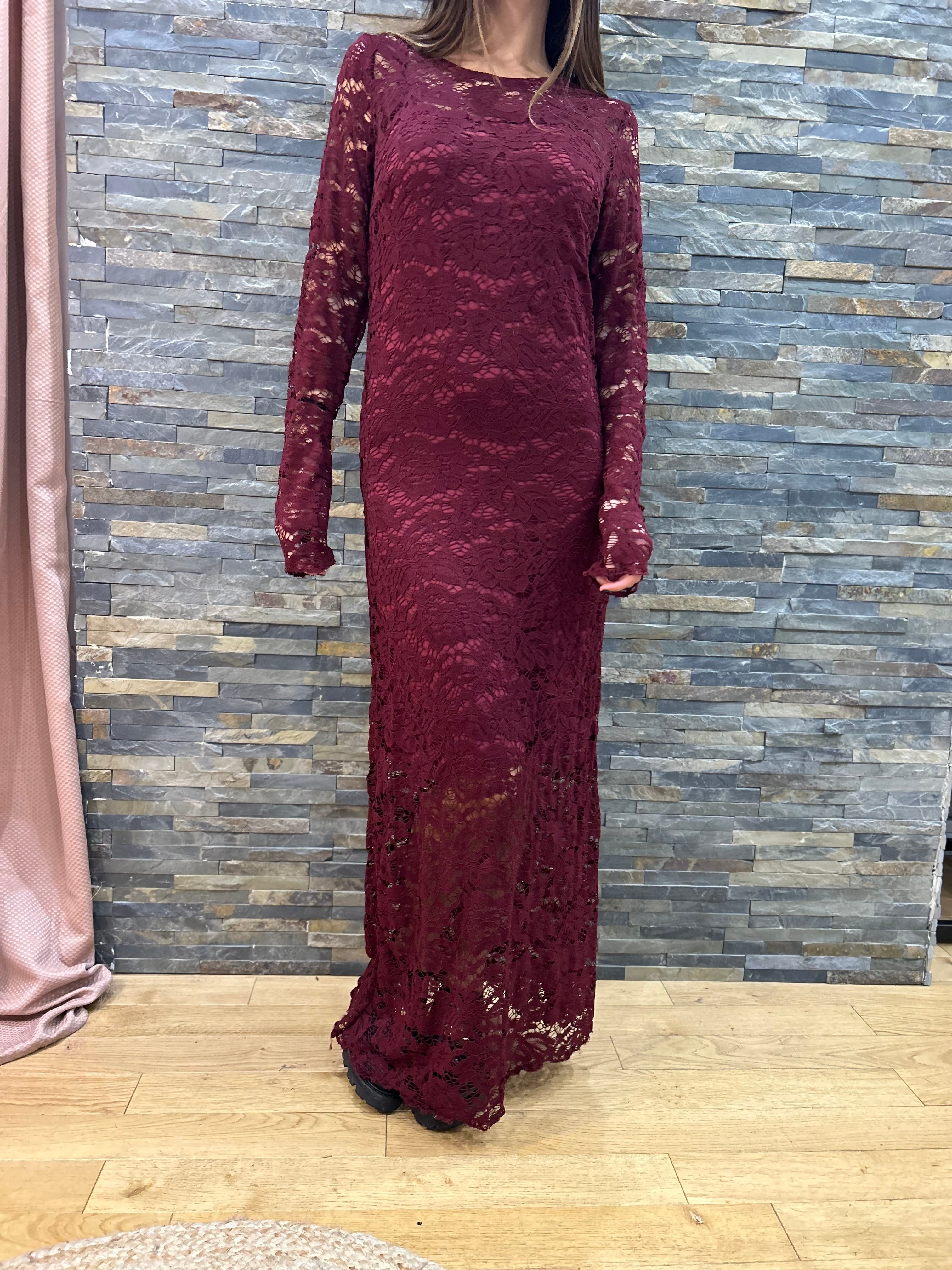 Robe « Tal » dentelle bordeaux