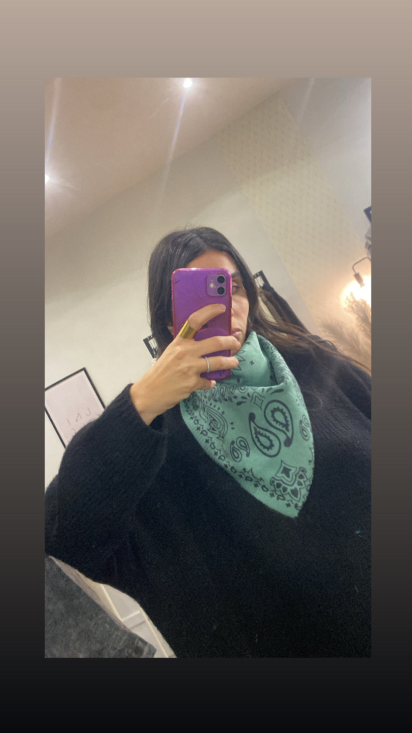 Foulard bandana vert d’eau
