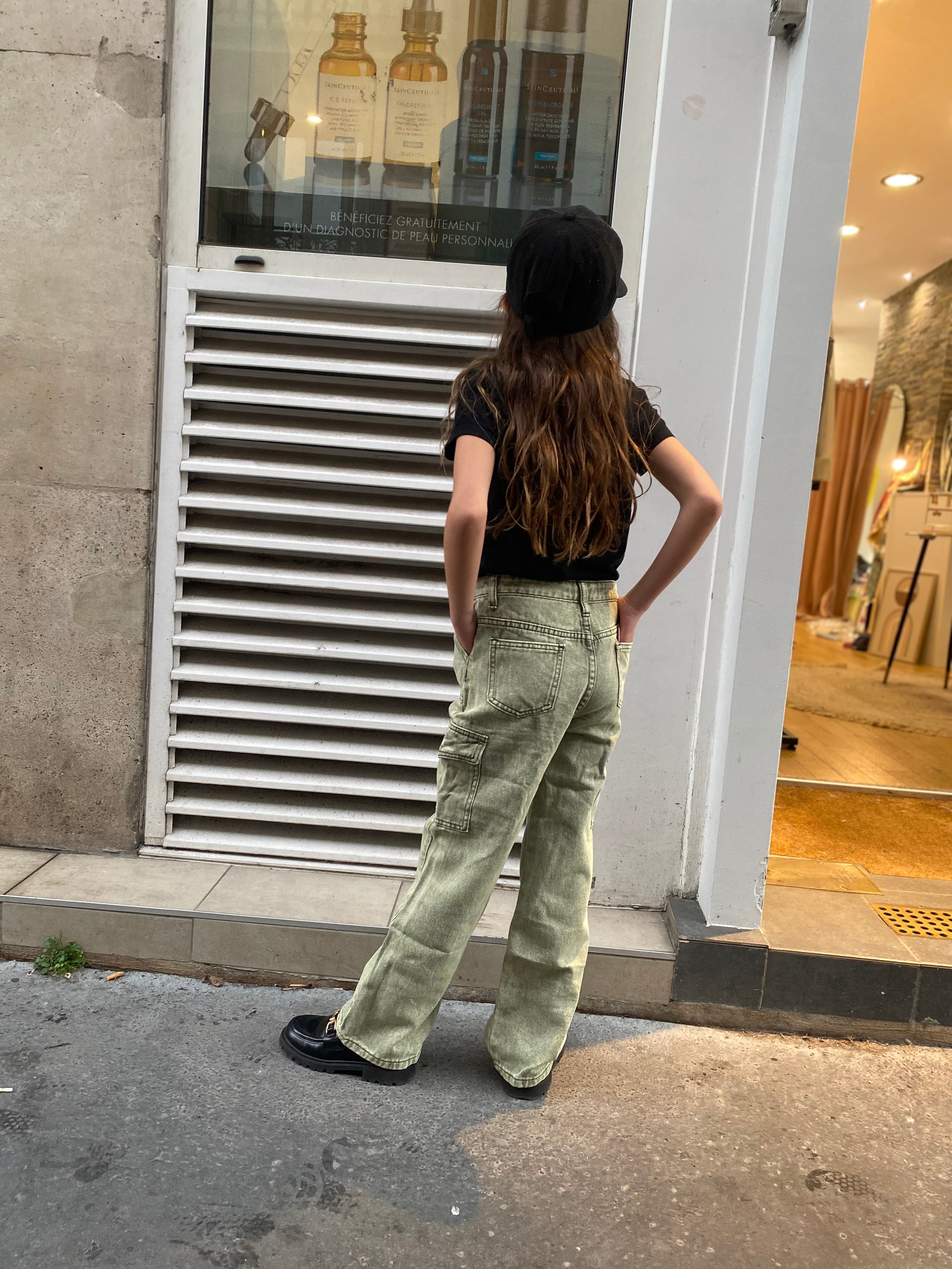 jeans cargo « Mila » kaki