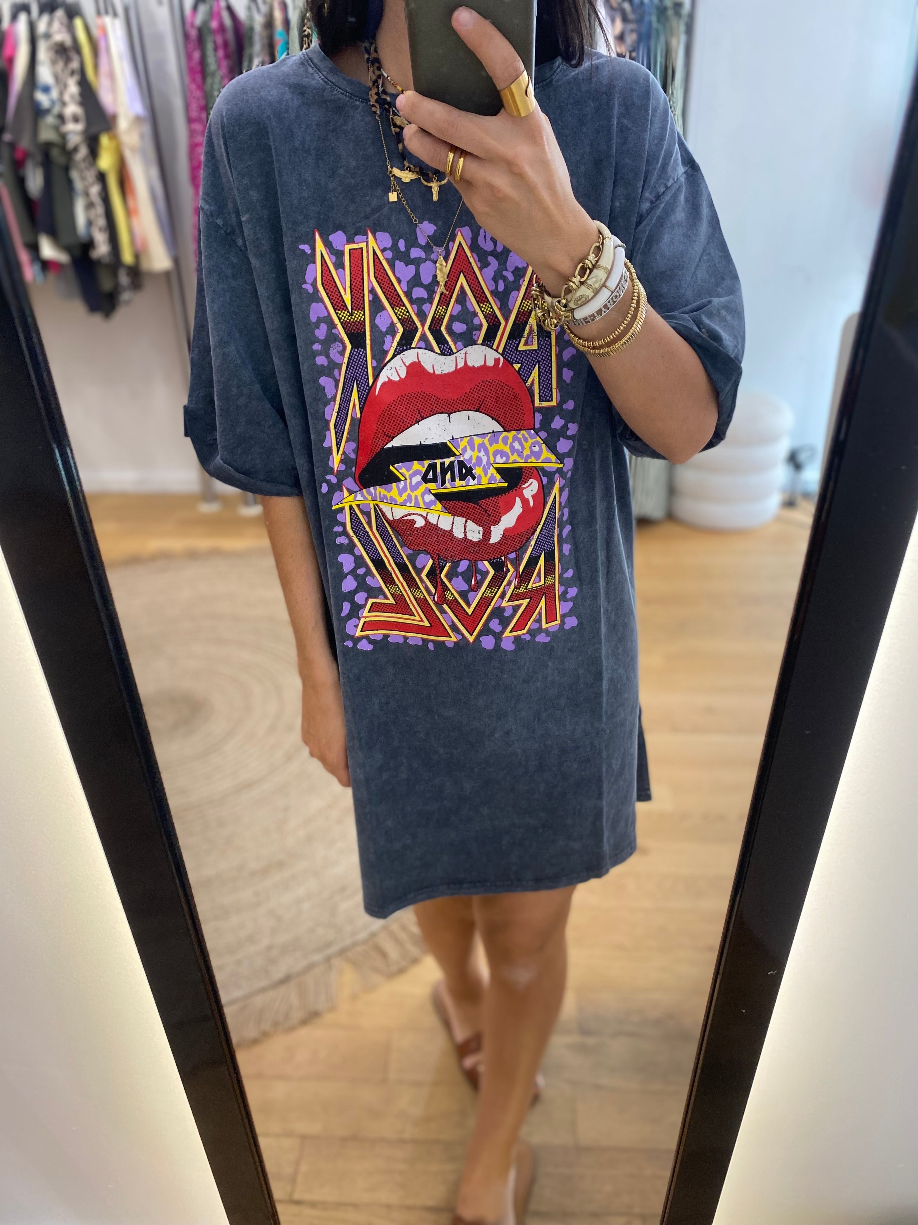 T-shirt long / robe T-shirt « rock and roll »