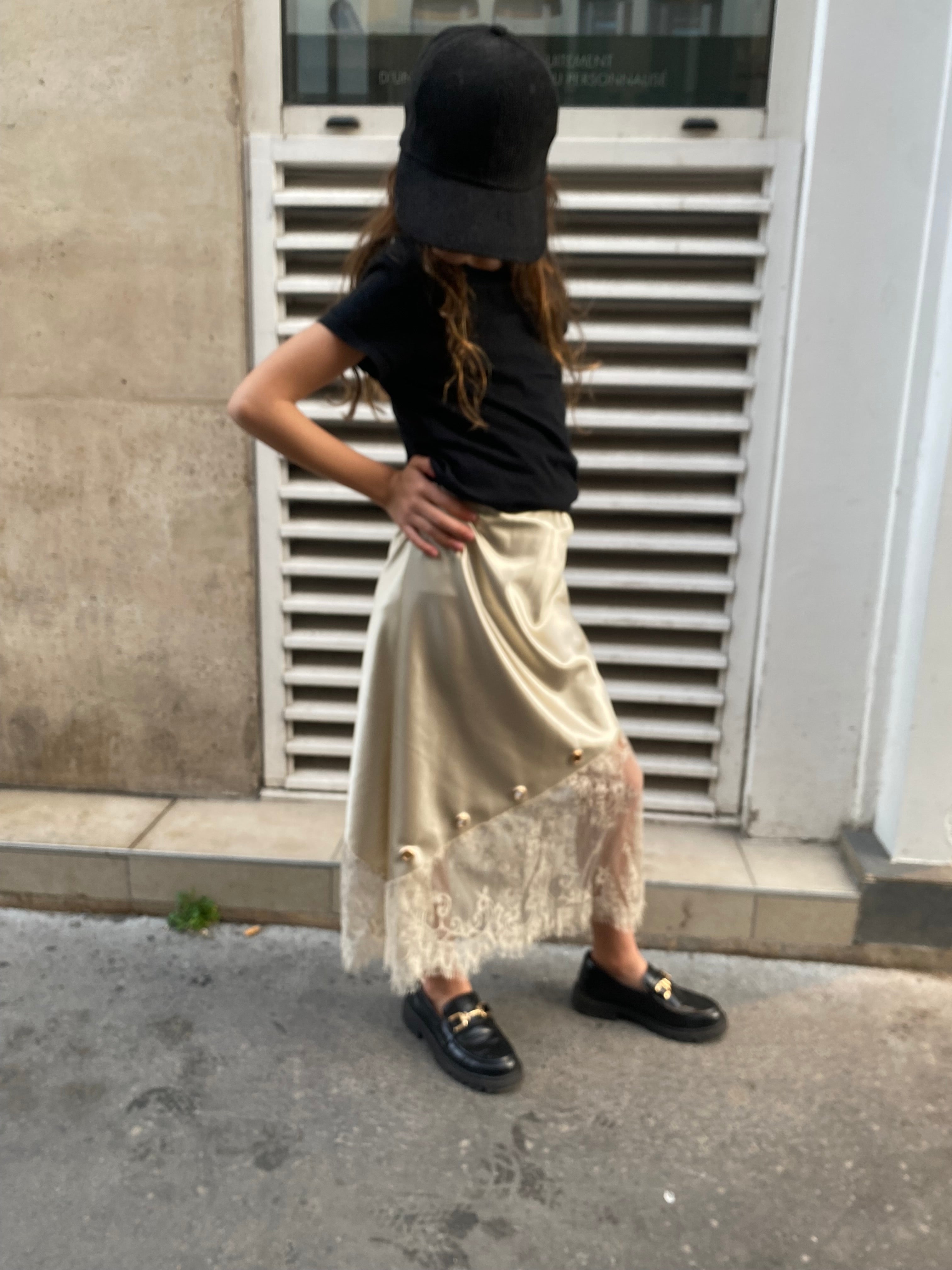 Jupe à œillet « Lola » beige