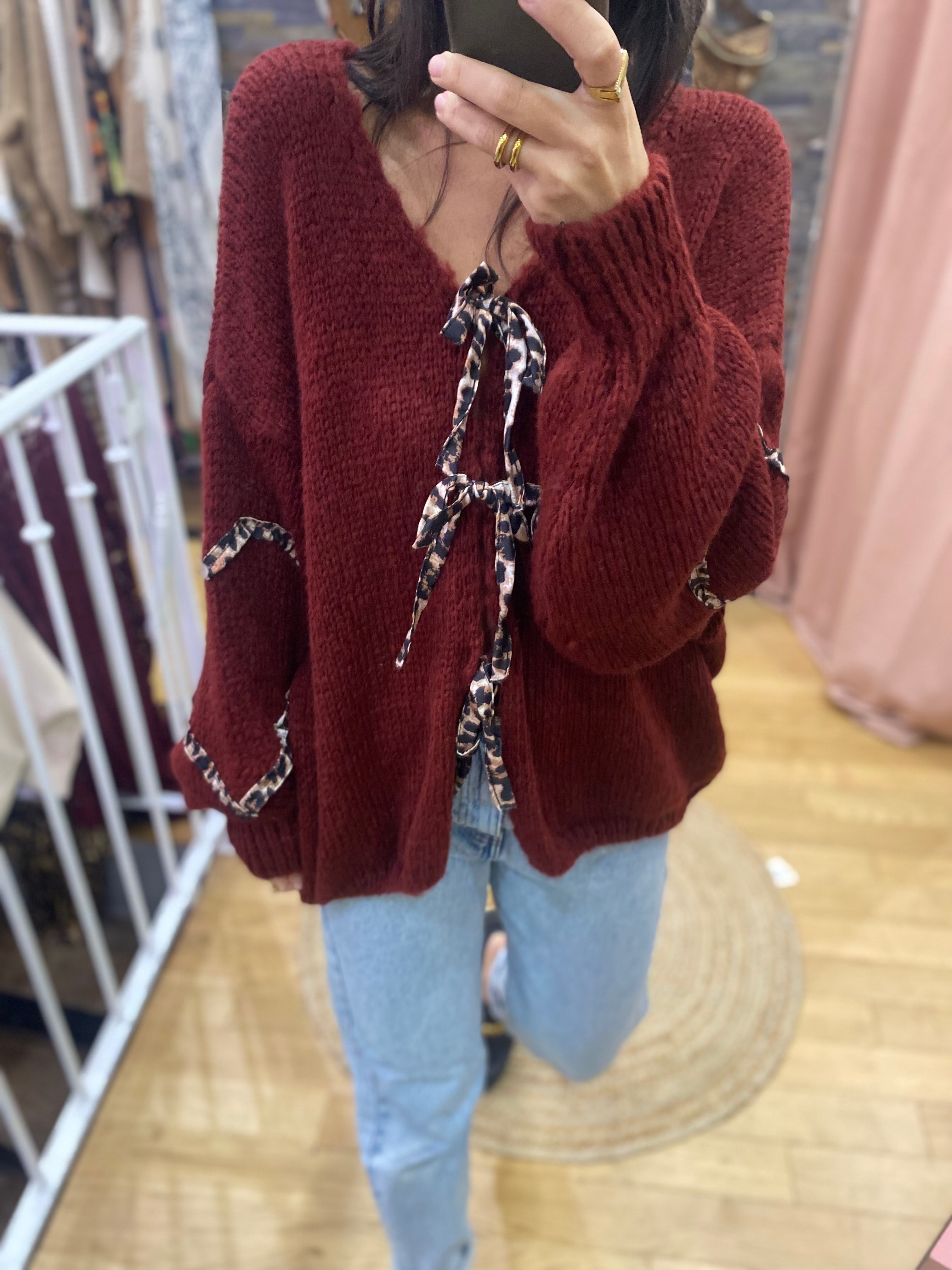 Gilet « diane » bordeaux