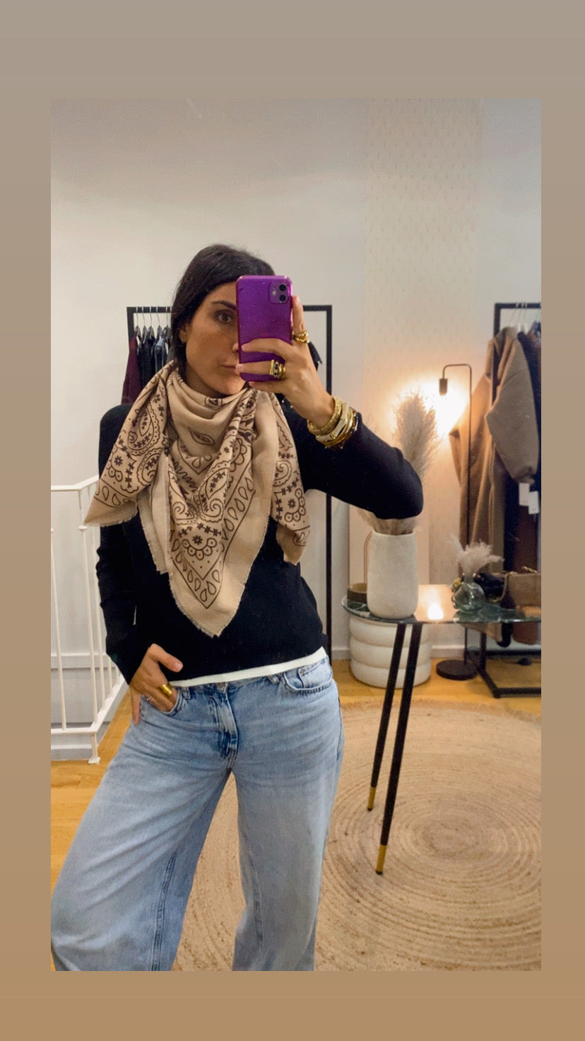 Foulard bandana camel