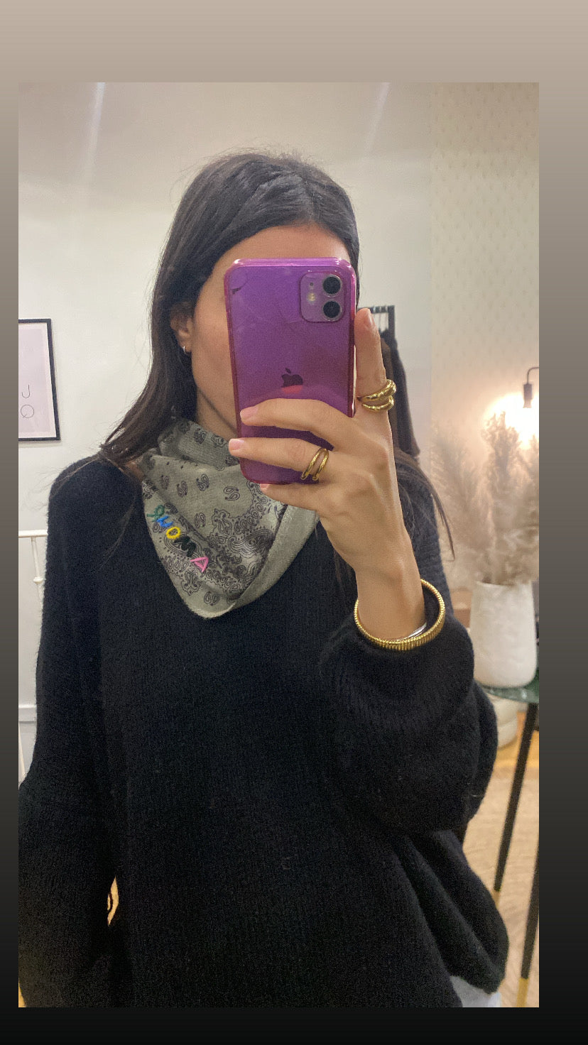 Foulard « Amour » kaki