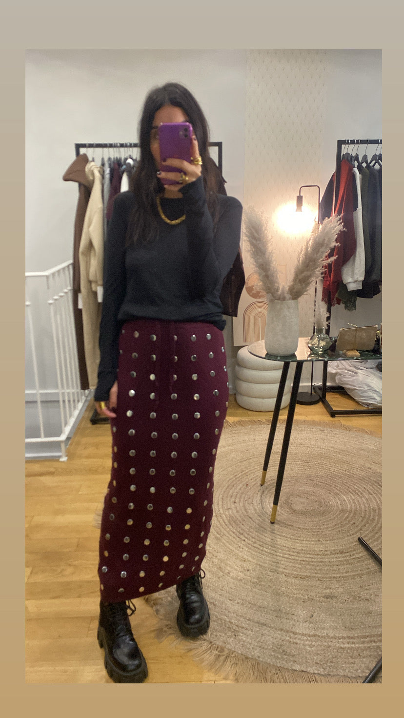 Jupe « Julie » bordeaux