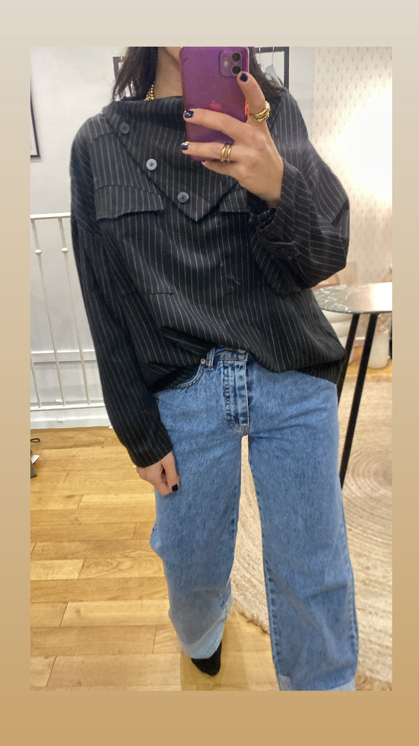 Top « Sinaï » rayé noir