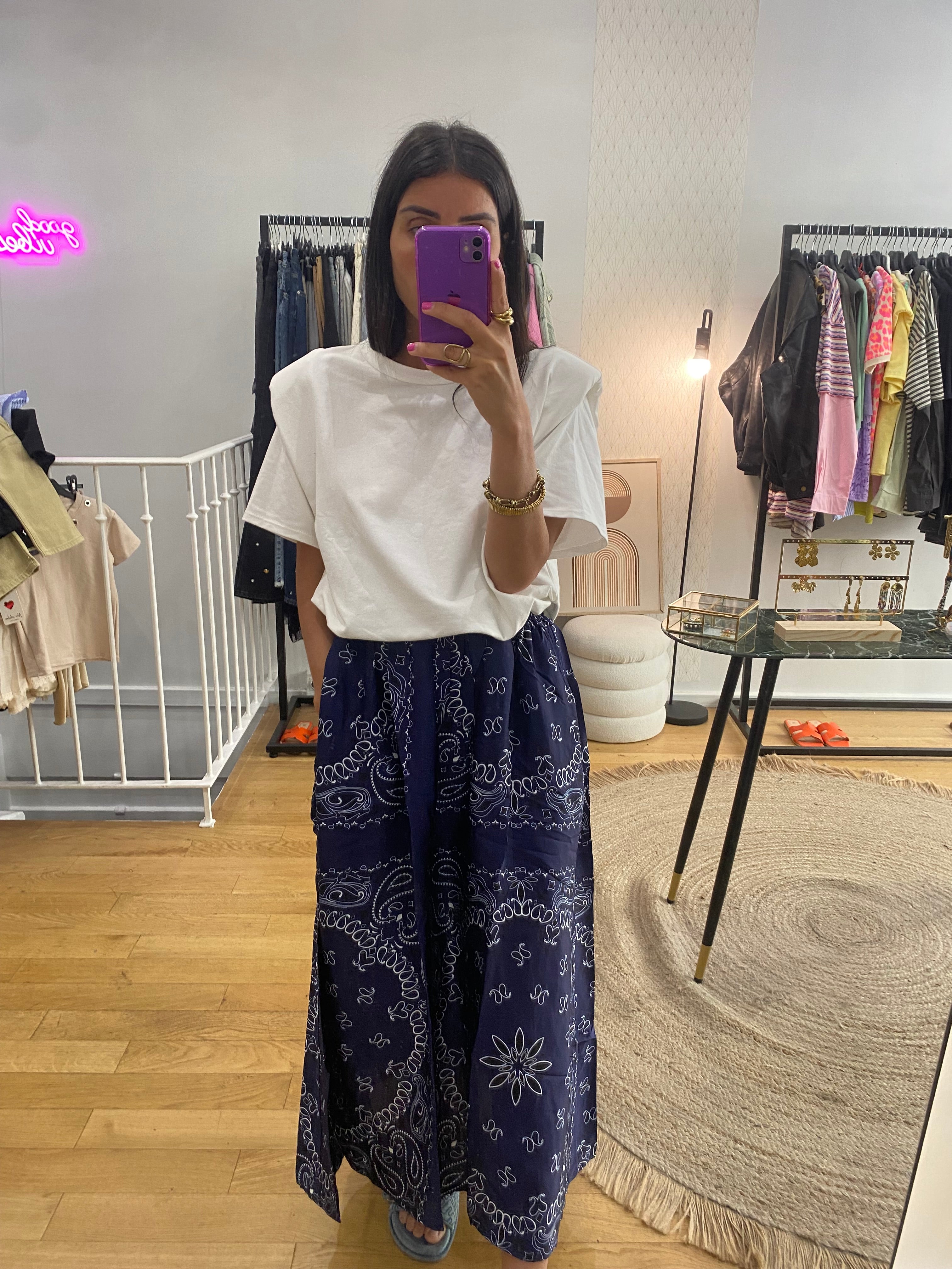 Jupe « jenny » bandana bleu marine