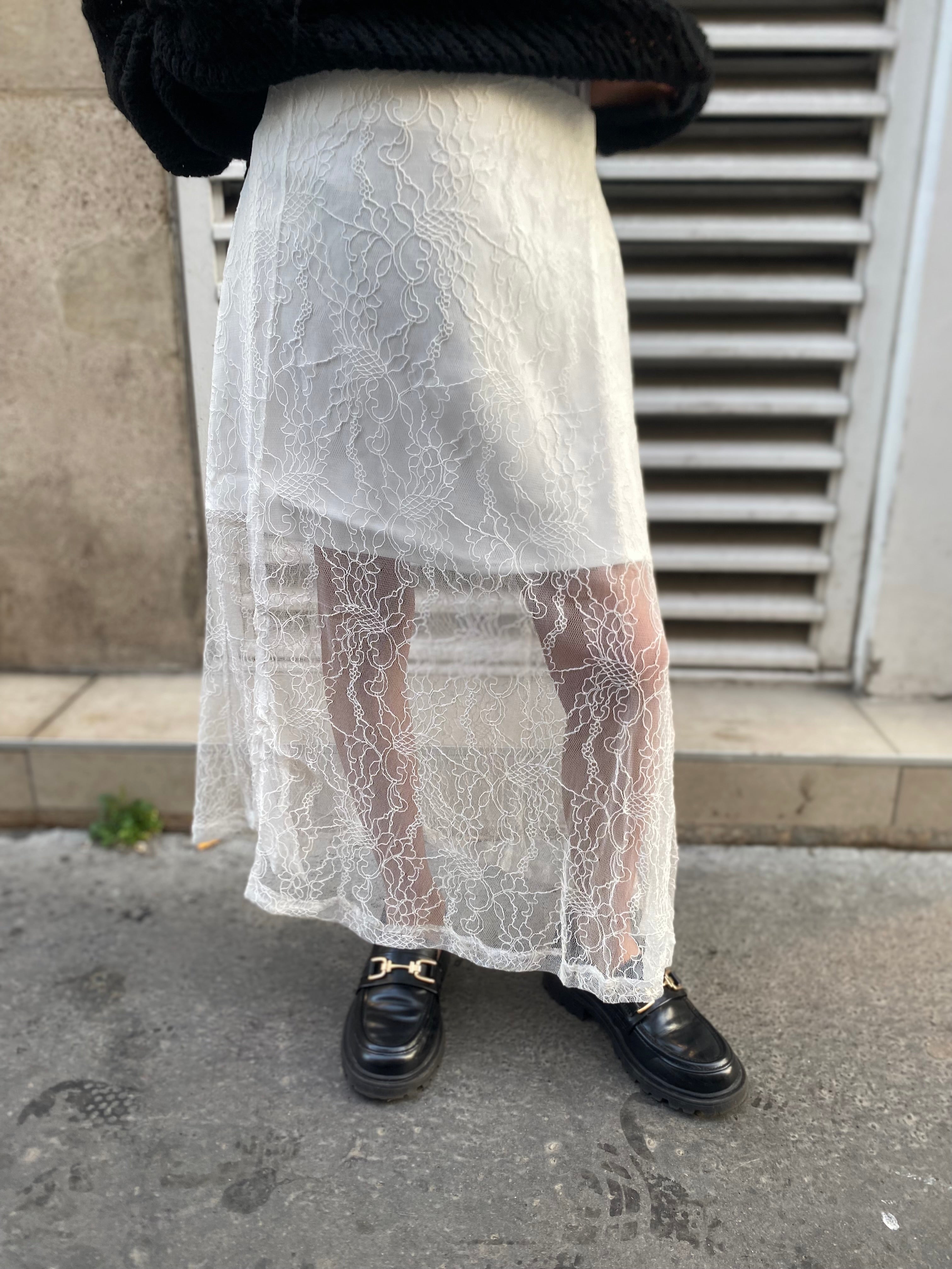Jupe dentelle « Lili » dentelle blanche