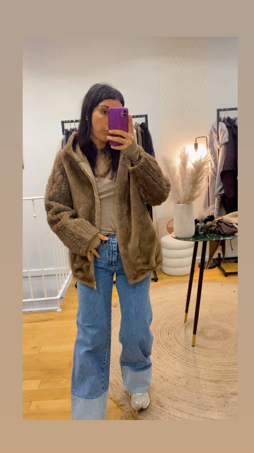 Veste « Milla » fausse fourrure camel