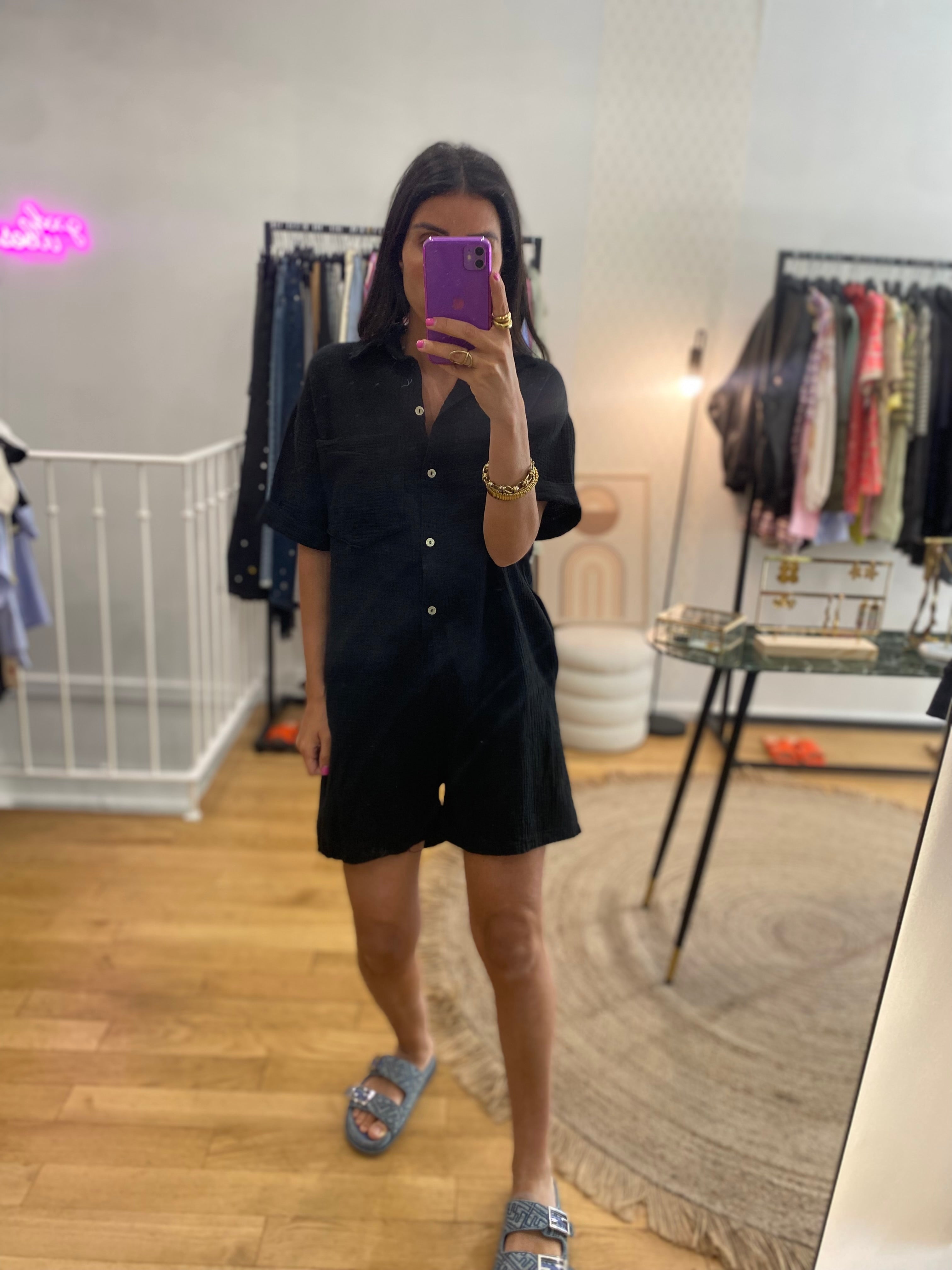 Combi short « Bella » noir