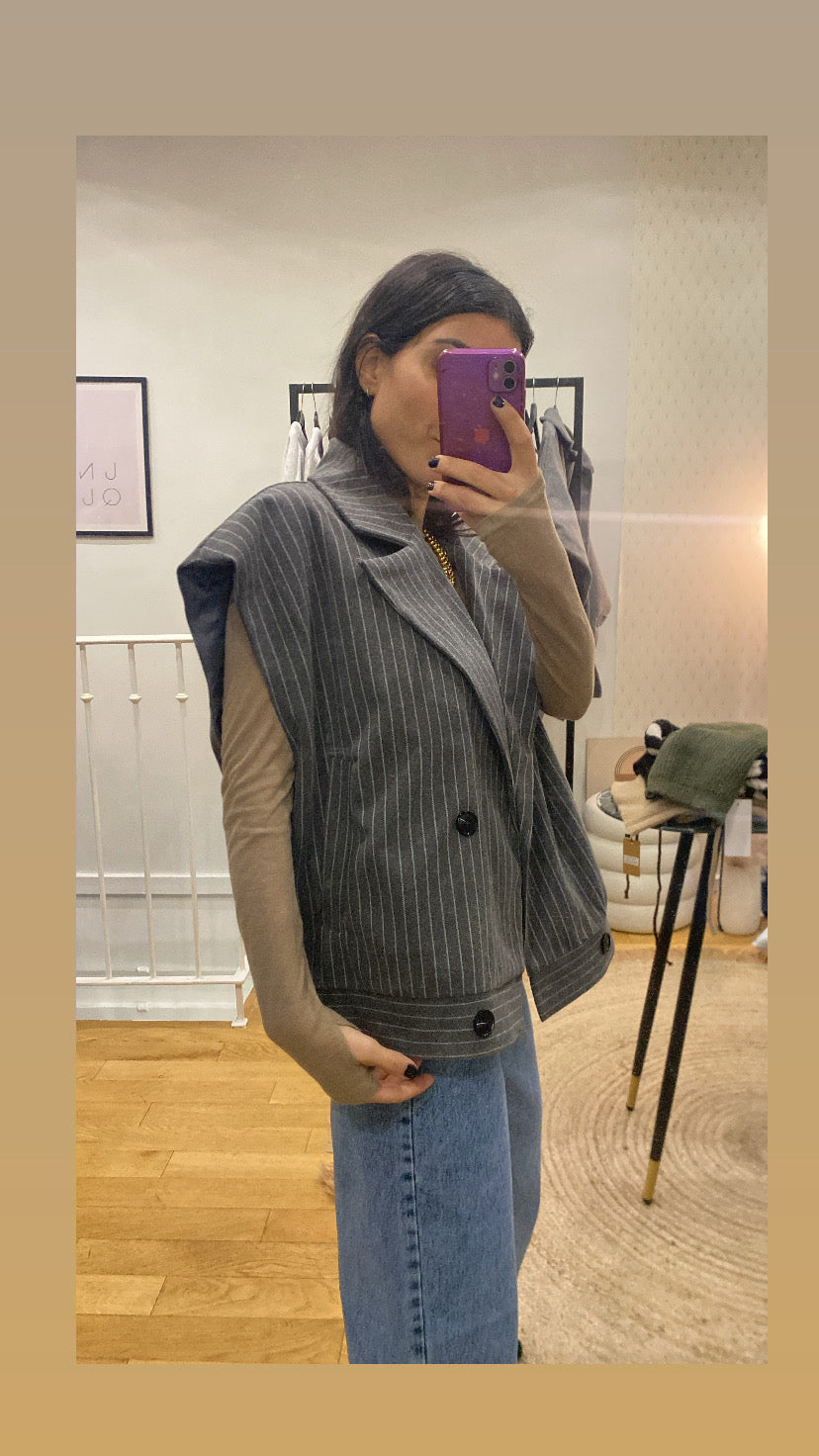 Veste sans manche « Audrey » grise