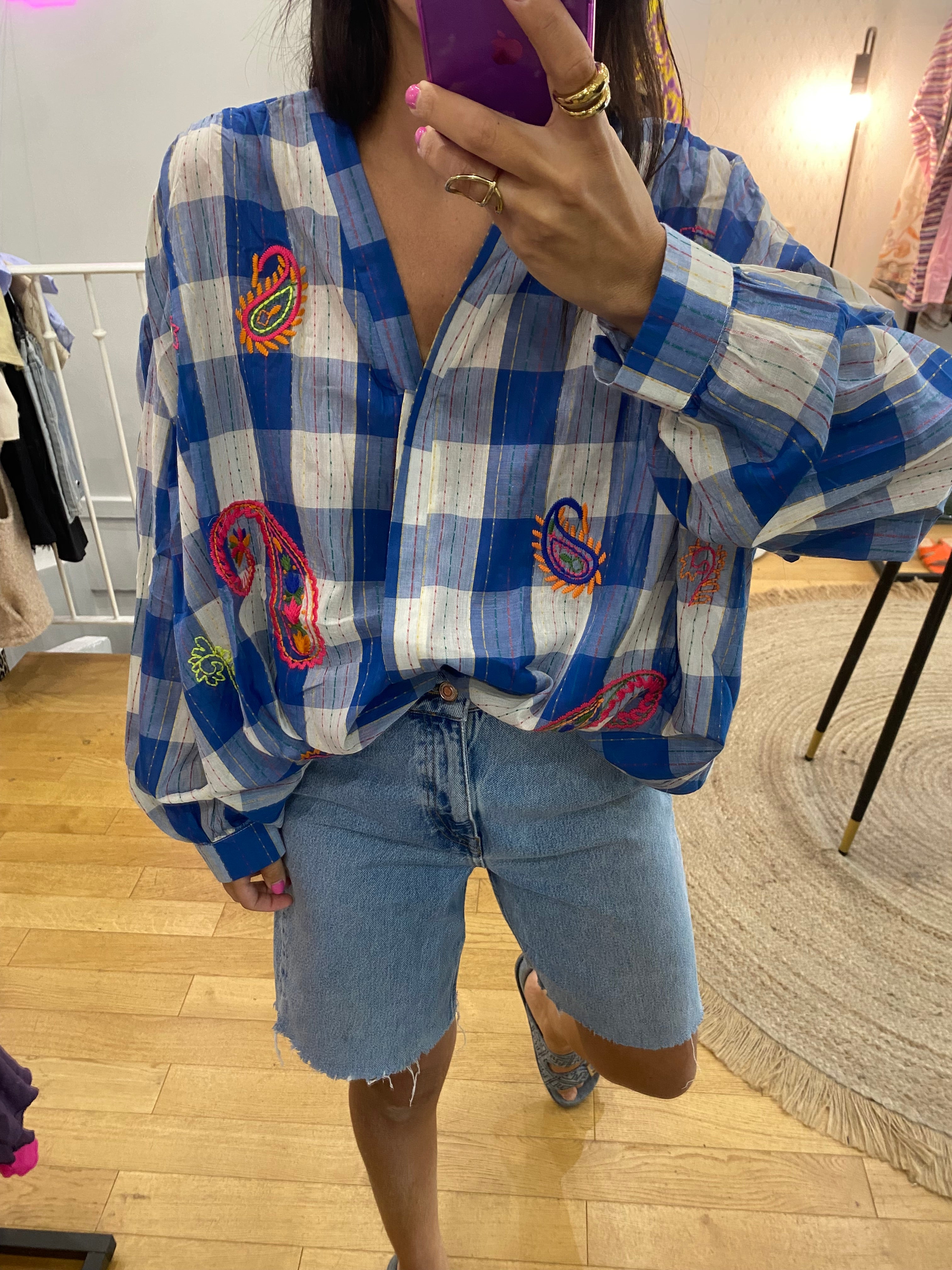 Chemise « Zack » carreaux bleu