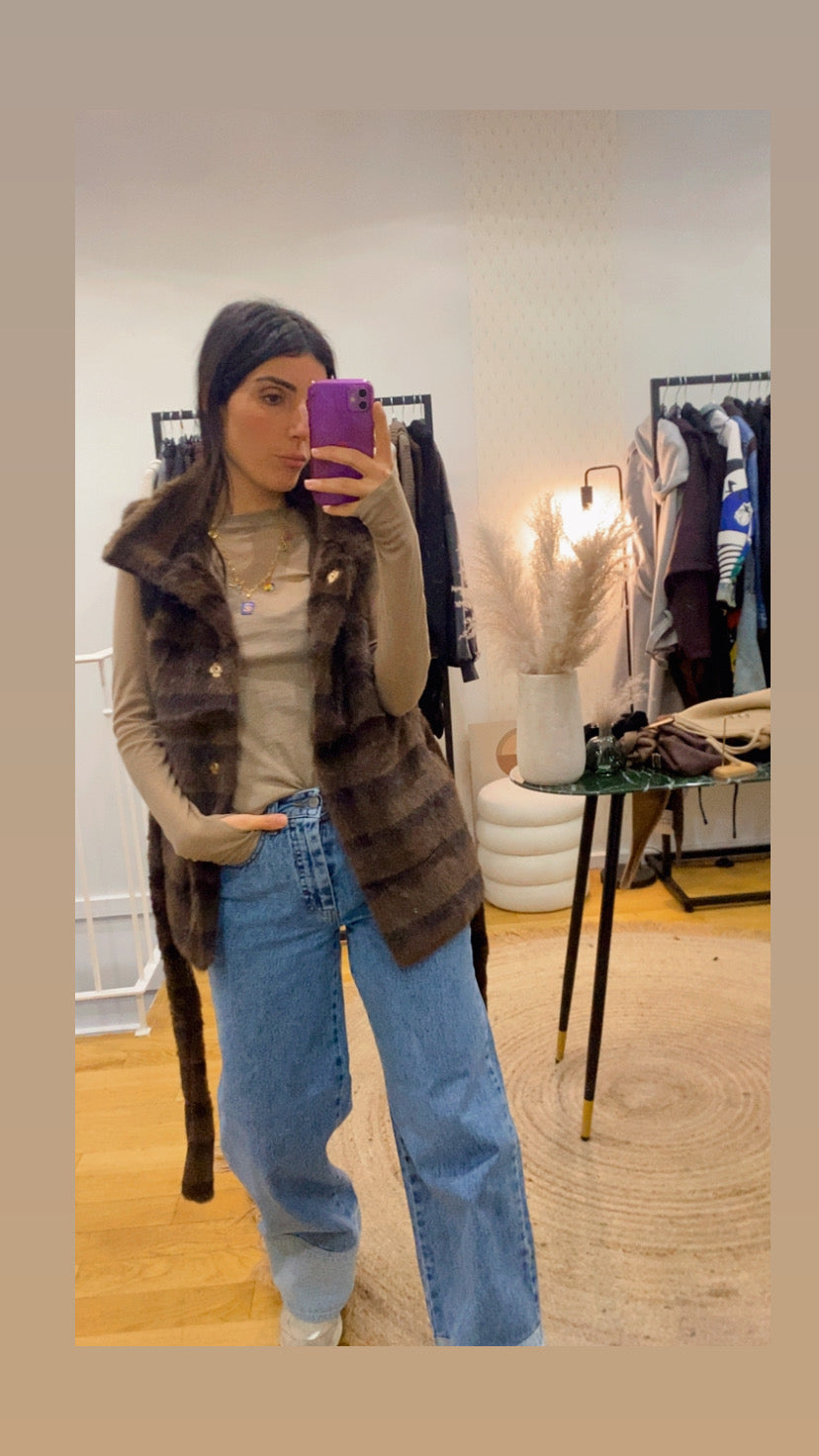 Veste / gilet «  Erine » marron