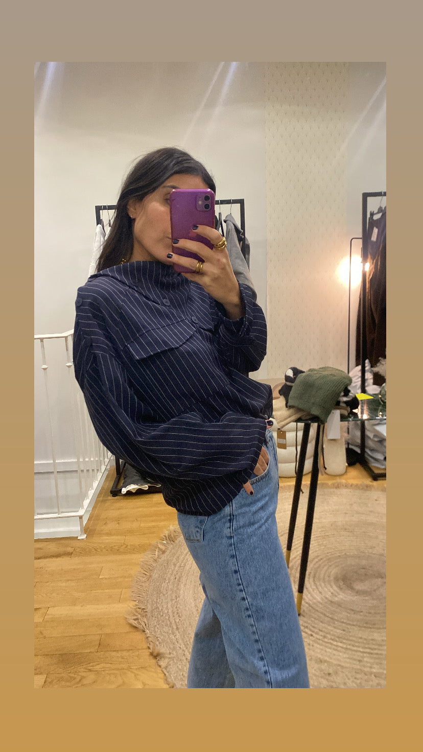 Top  « Sinaï » rayé bleu marine