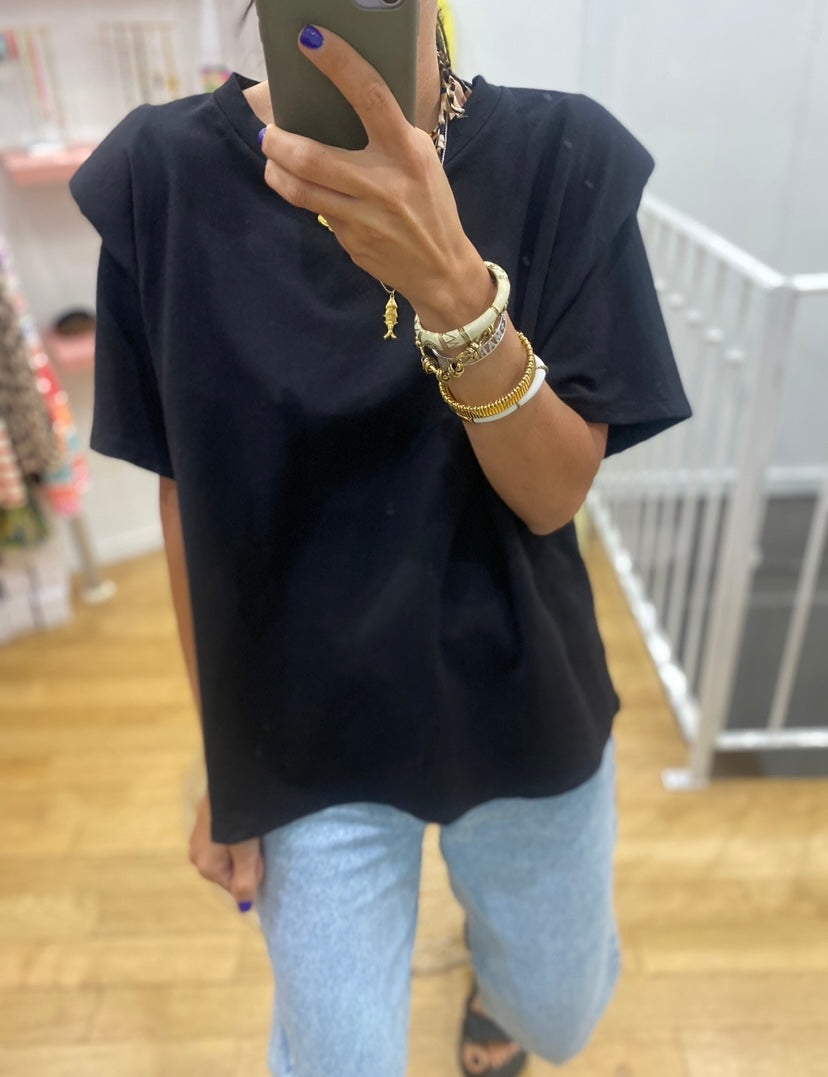 T-shirt épaulette noir